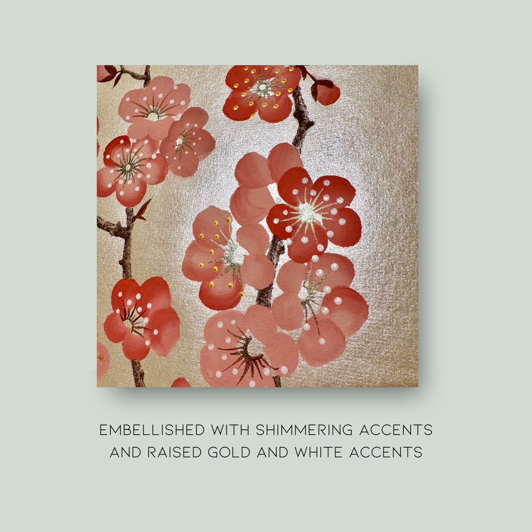 Original Plum Blossom & Butterfly Painting | Chinoiserie Floral Art on Champagne Gold Xuan Paper | Gouache Artwork | Lunar New Year | Gift