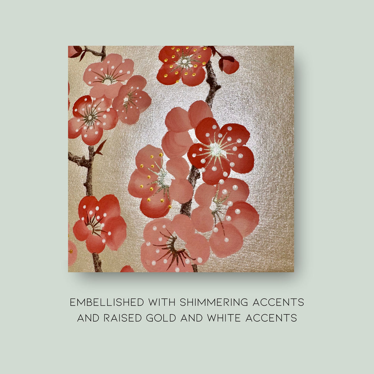 Original Plum Blossom & Butterfly Painting | Chinoiserie Floral Art on Champagne Gold Xuan Paper | Gouache Artwork | Lunar New Year | Gift