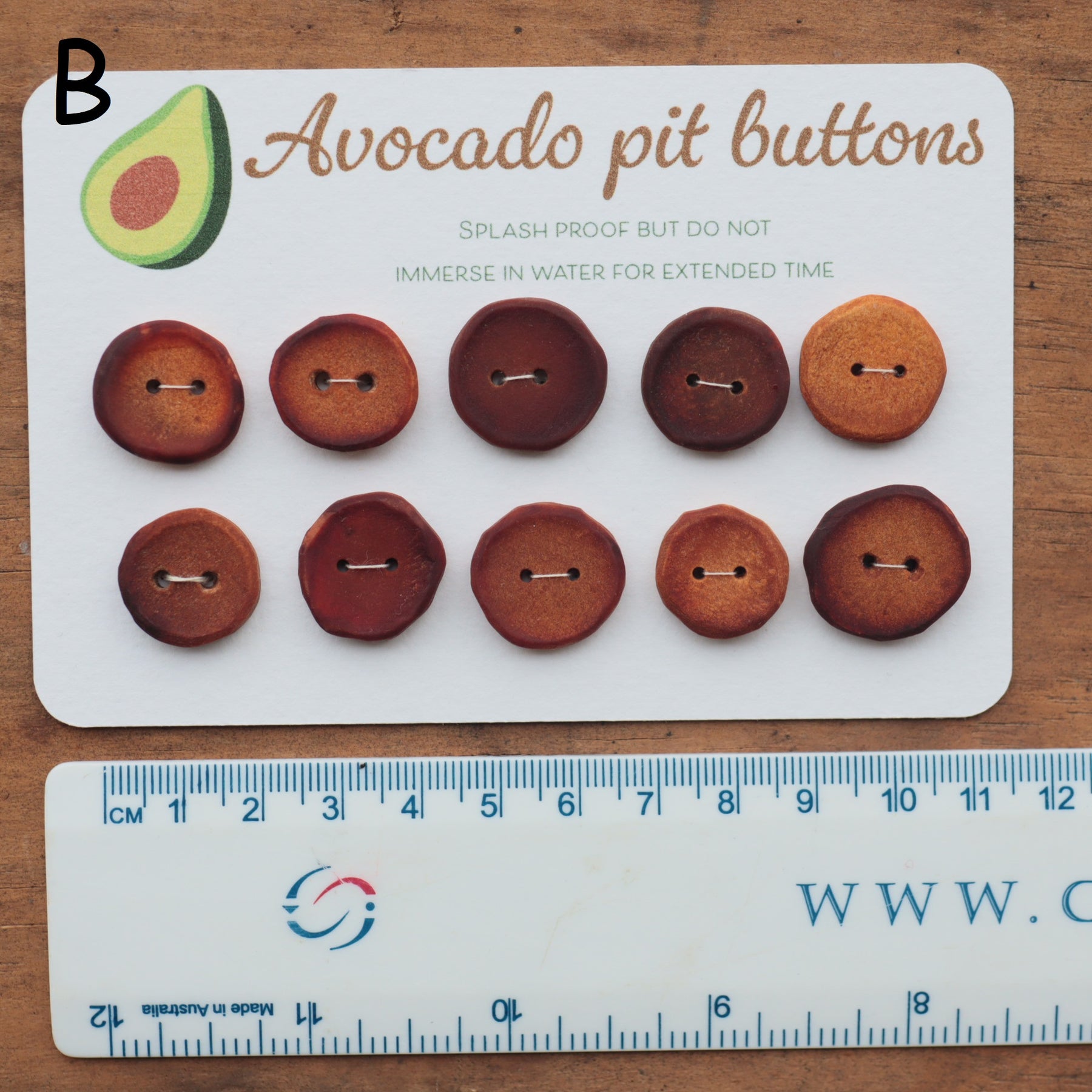 Hand carved Avocado pit Buttons. 5 to 10 Buttons on a card.