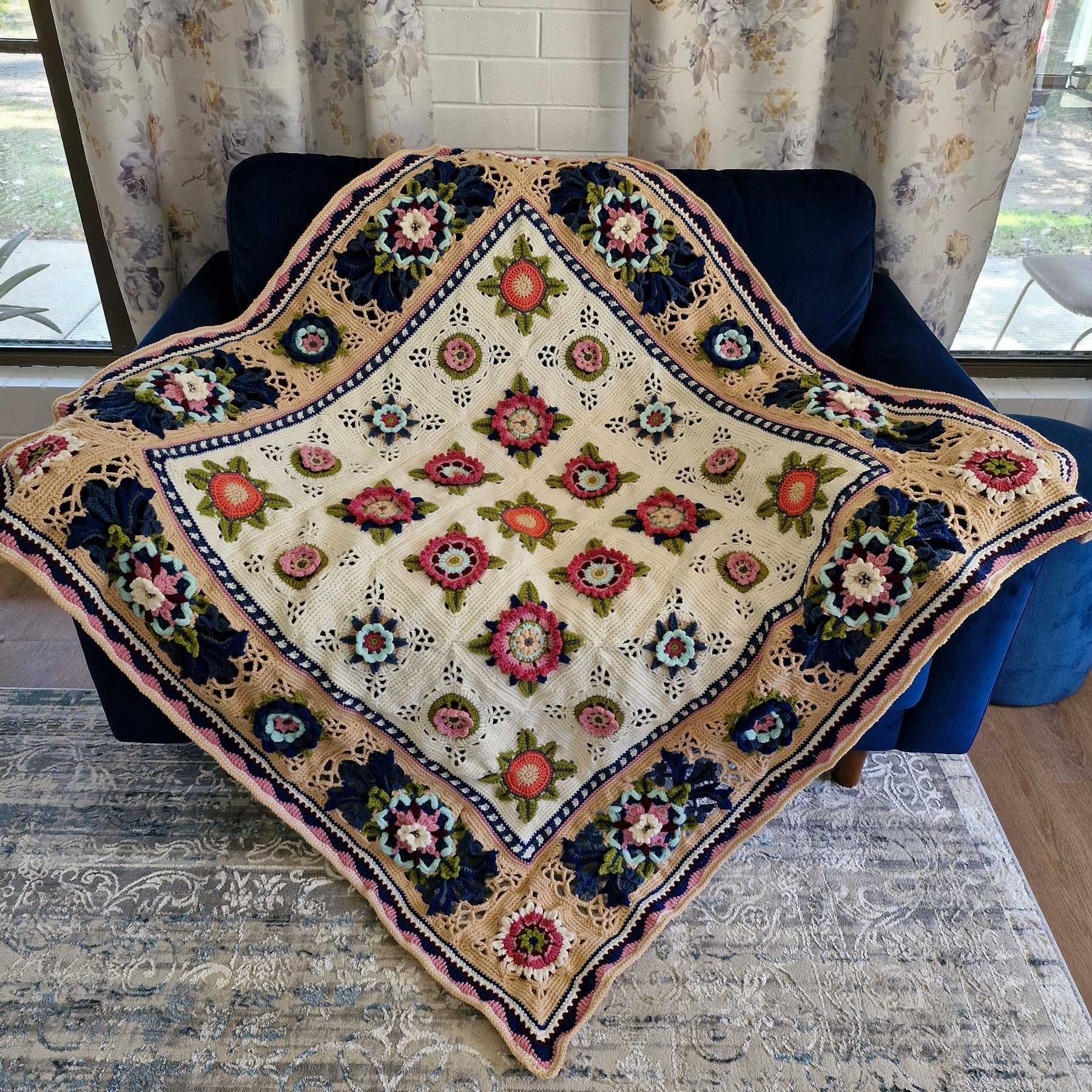 One-of-a-kind handcrafted crocheted heirloom blanket