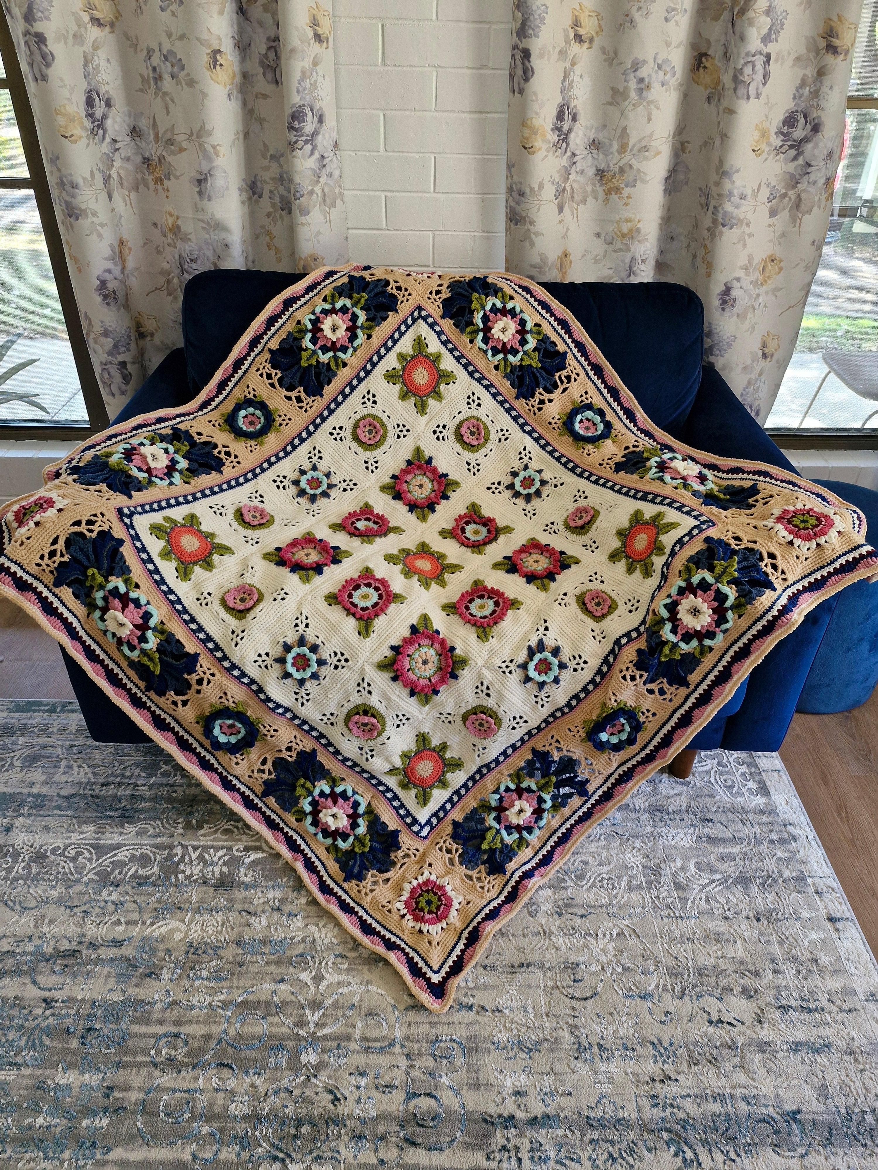 One-of-a-kind handcrafted crocheted heirloom blanket