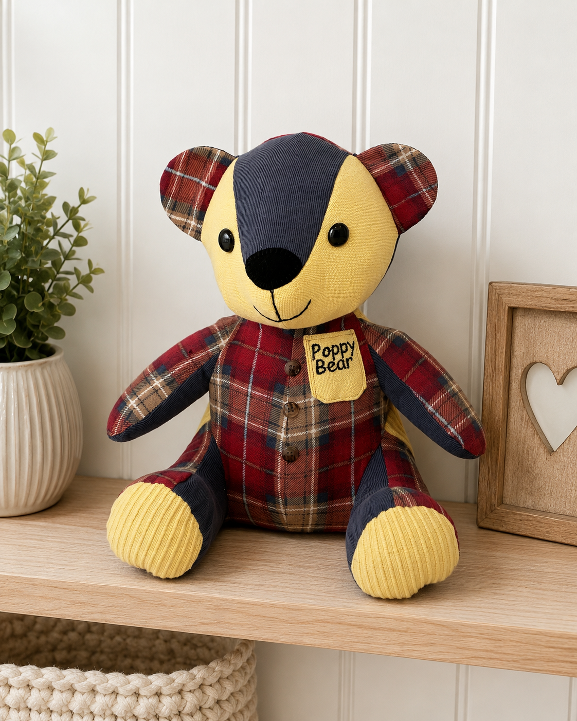 Custom Memory Bear – Made from Your Loved Ones Clothes | Keepsake Teddy Bear | Remberence Teddy Bear