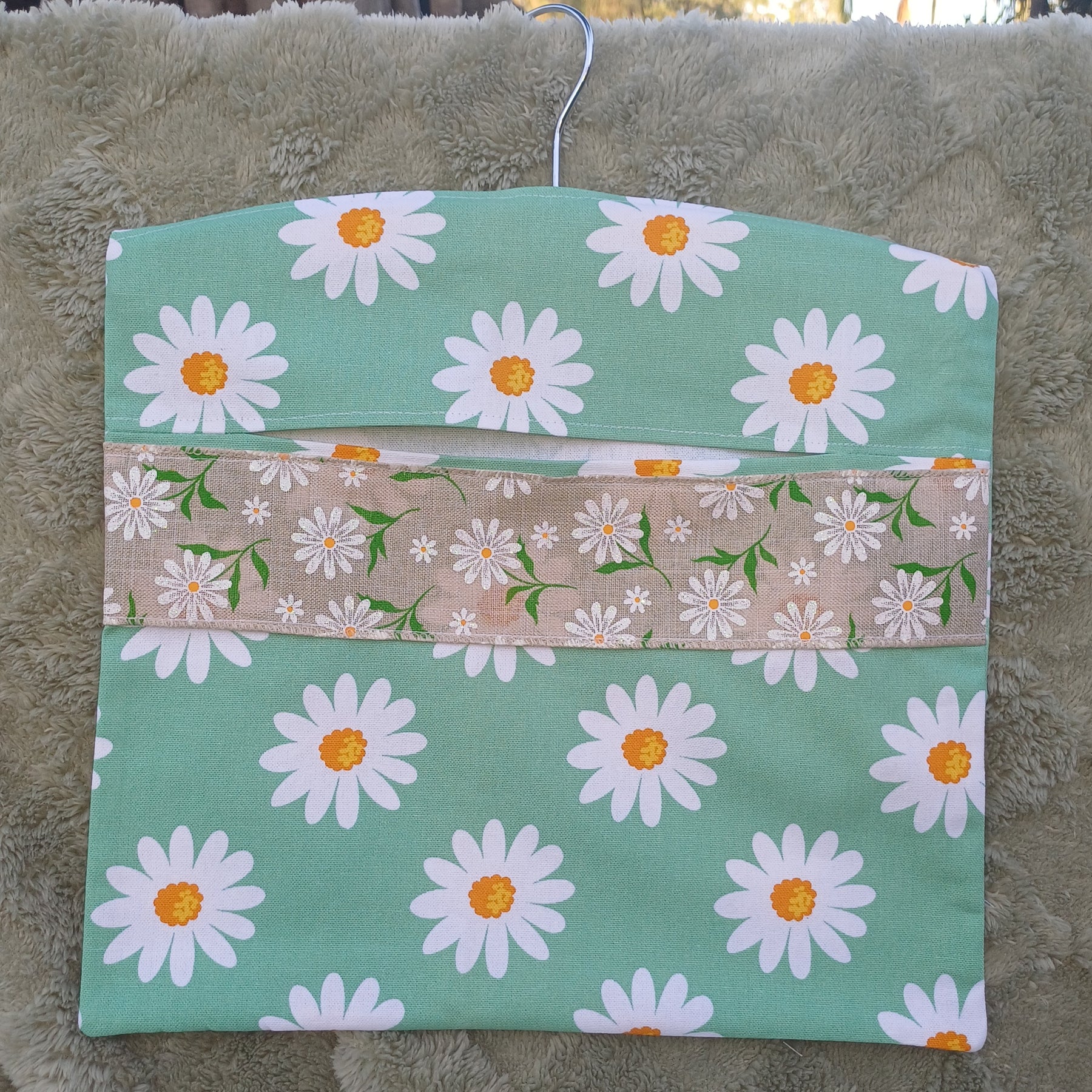 Peg Bag - Green Daisy Design