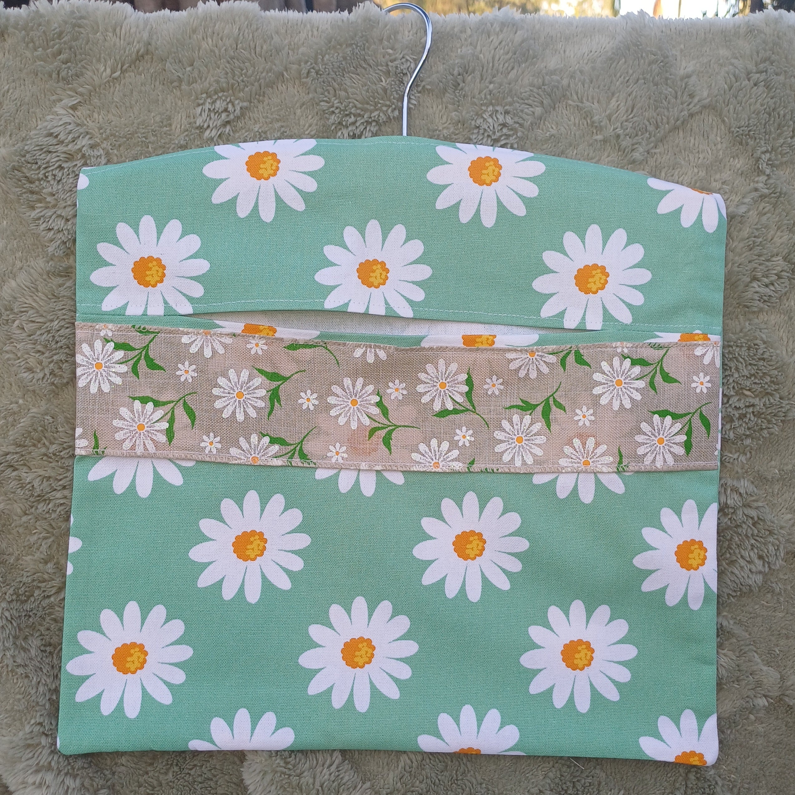 Peg Bag - Green Daisy Design