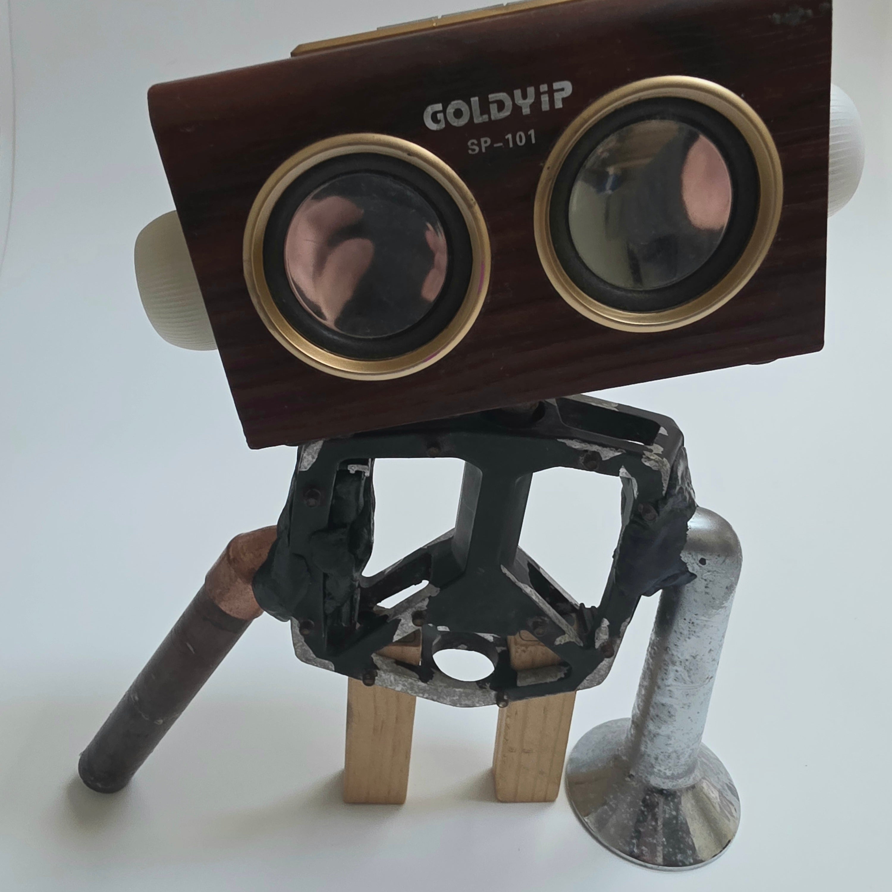 Remade, Reimagined: Goldie Oldie – Upcycled Robot Sculpture