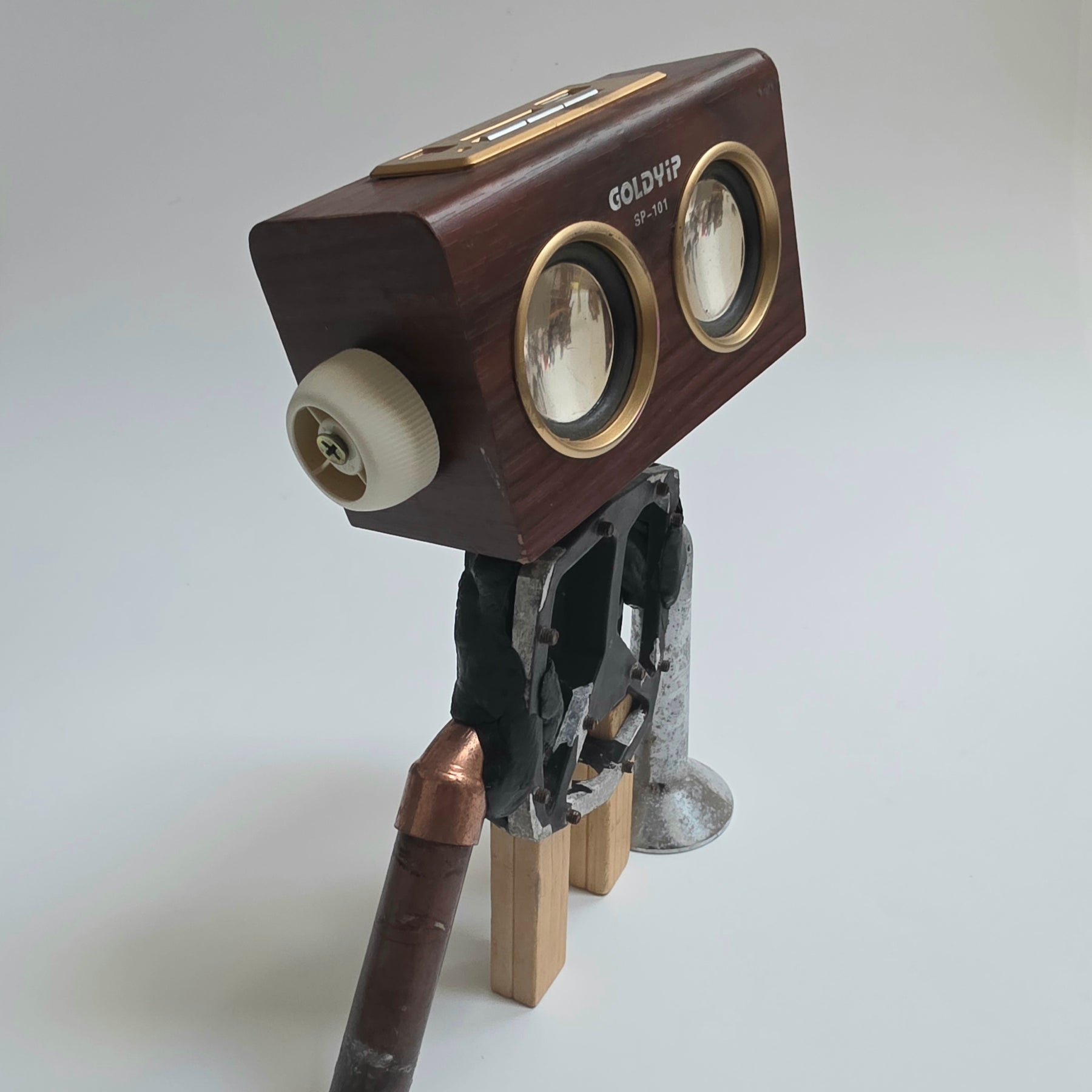 Remade, Reimagined: Goldie Oldie – Upcycled Robot Sculpture