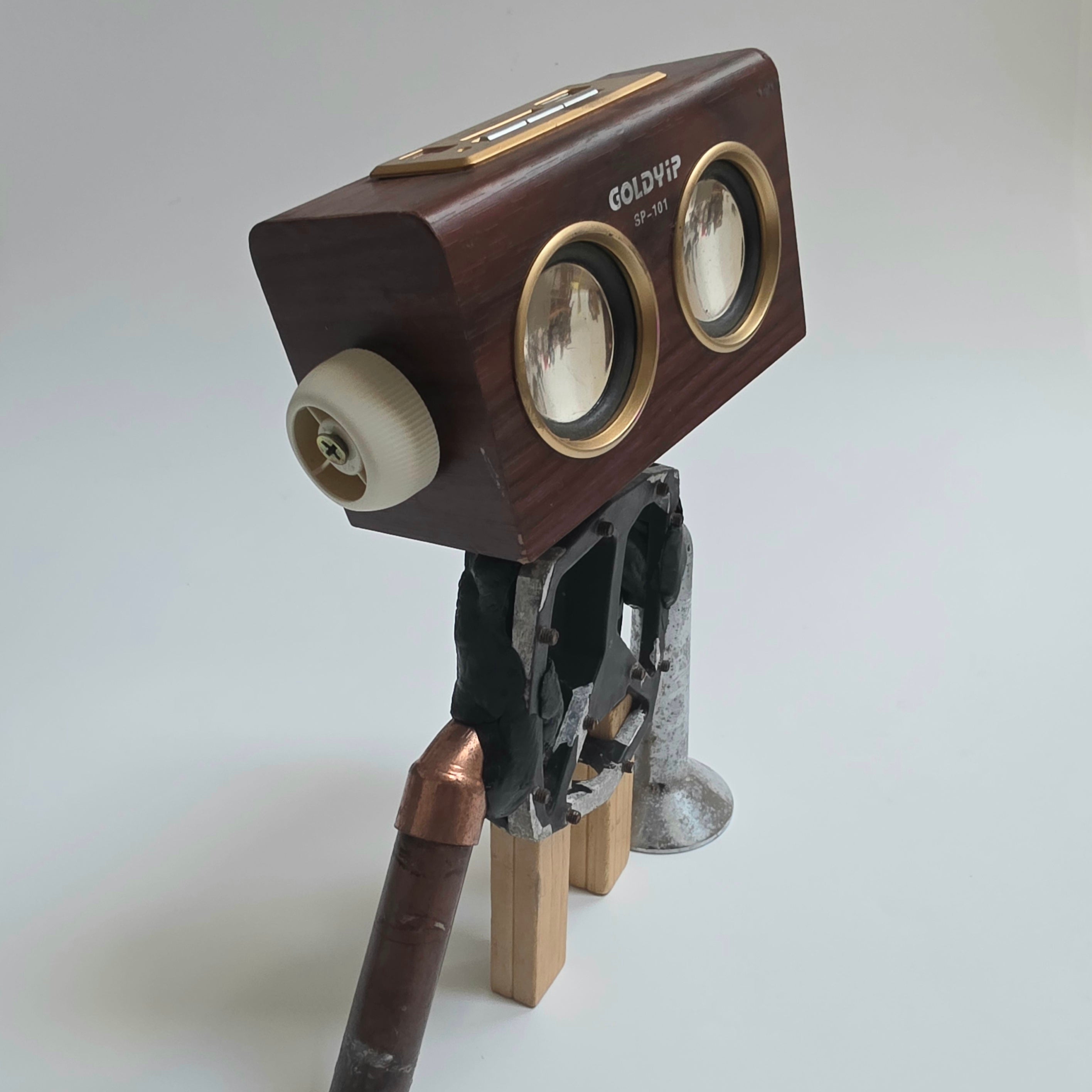 Remade, Reimagined: Goldie Oldie – Upcycled Robot Sculpture