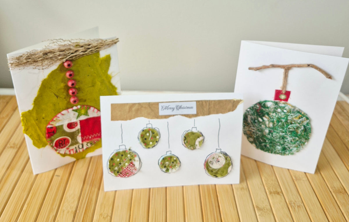 Exquisite Handmade Christmas Card Set - Pack of 3