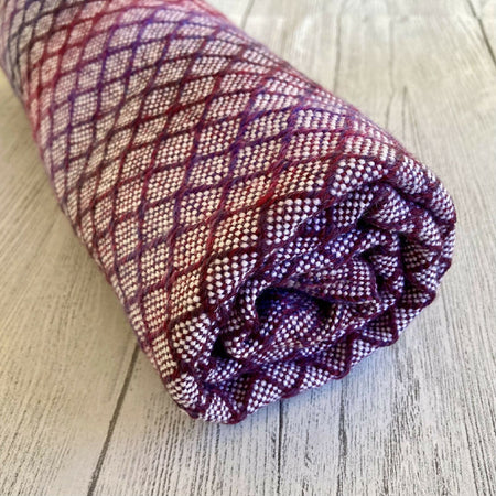 Baby Blanket - Handwoven - Wool and Acrylic - Purple