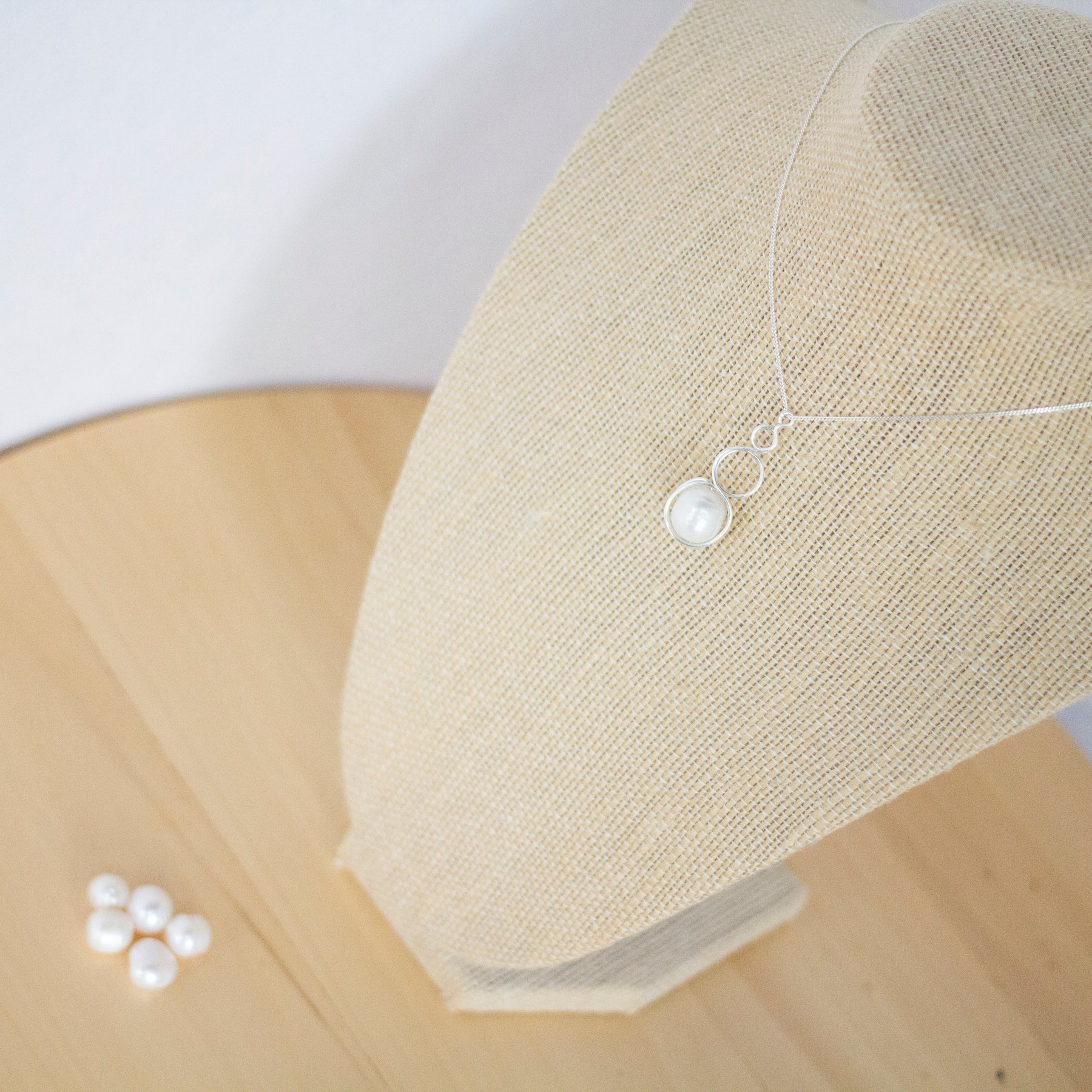 Sterling Silver Baroque Pearl Loop Pendant Necklace | Luxury Jewellery Gift Idea