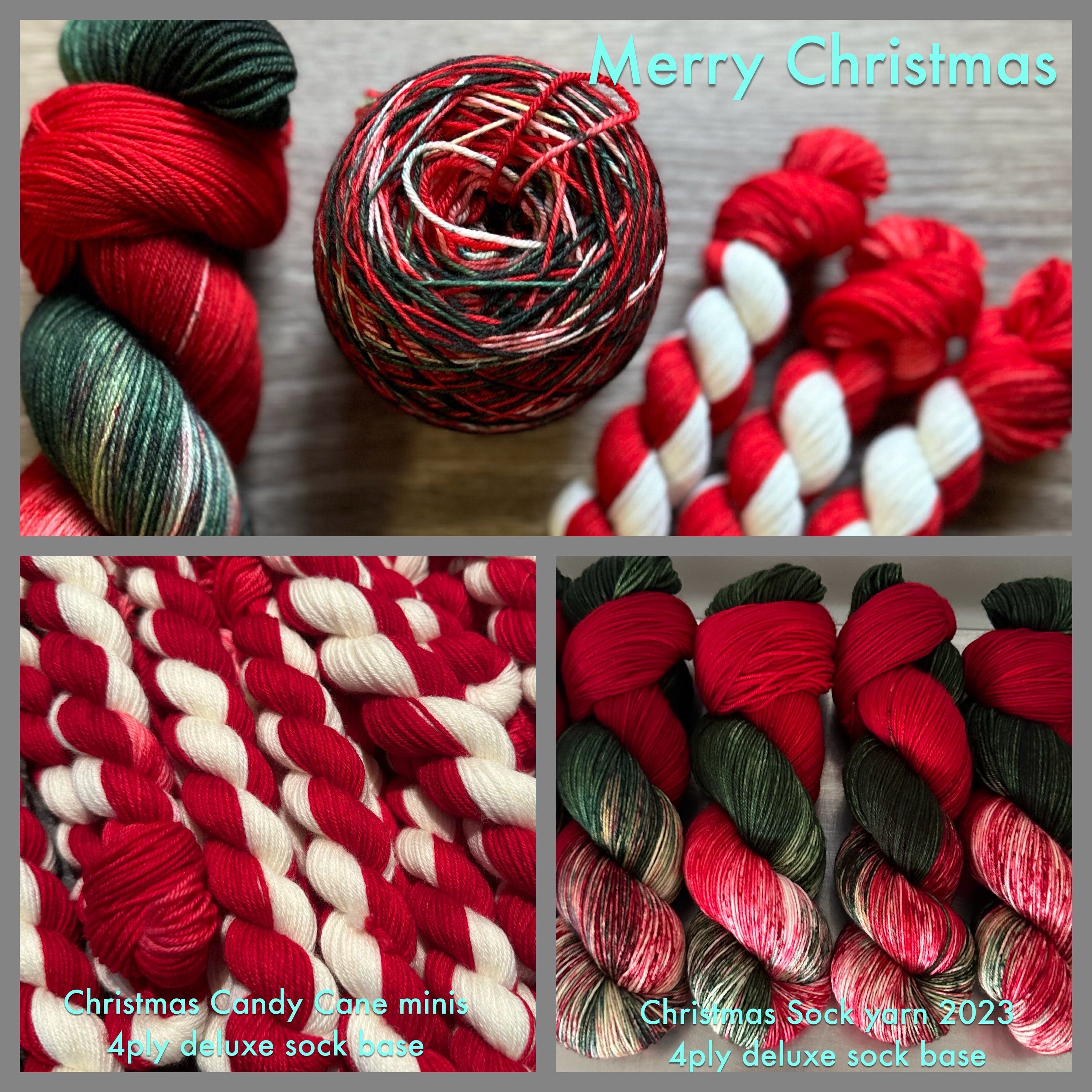 Christmas Yarn - 4ply Deluxe Hand Dyed Christmas Sock Yarn