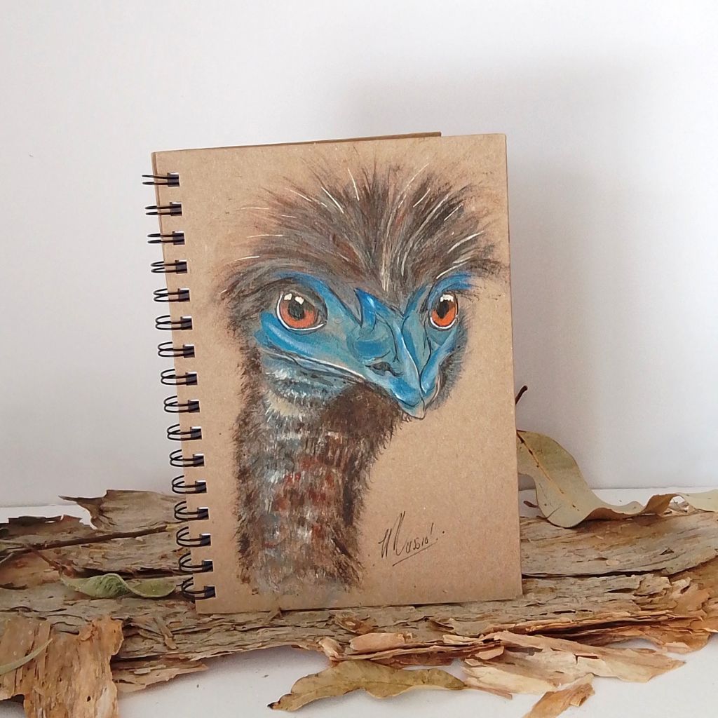 Emu Handpainted Quirky A5 lined notebook/journal