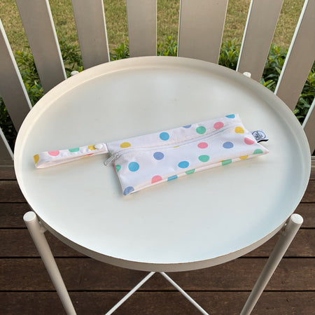 READY MADE Water-resistant wet bags - Back to School Dots Multi (Flower & Vine Studio) | Ready to ship | FREE Postage