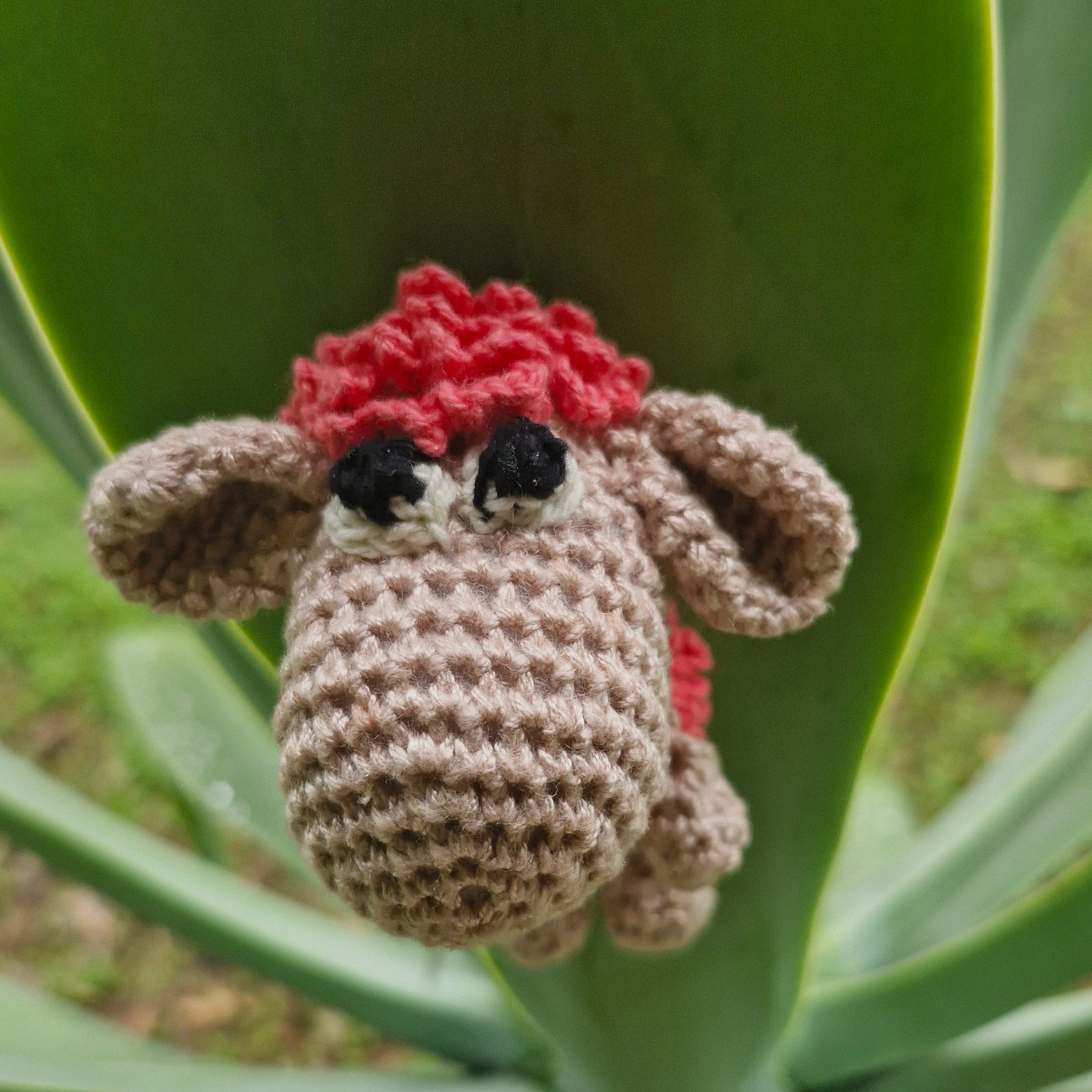 Adorable mini Hand-Crocheted Coral pink Sheep
