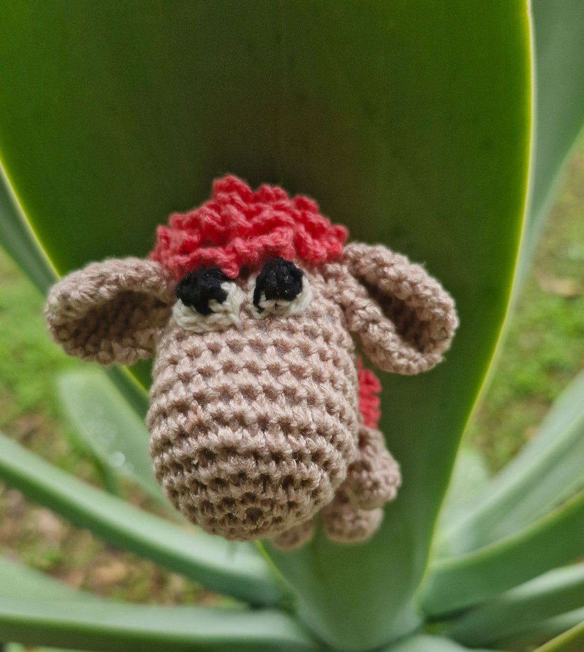 Adorable mini Hand-Crocheted Coral pink Sheep