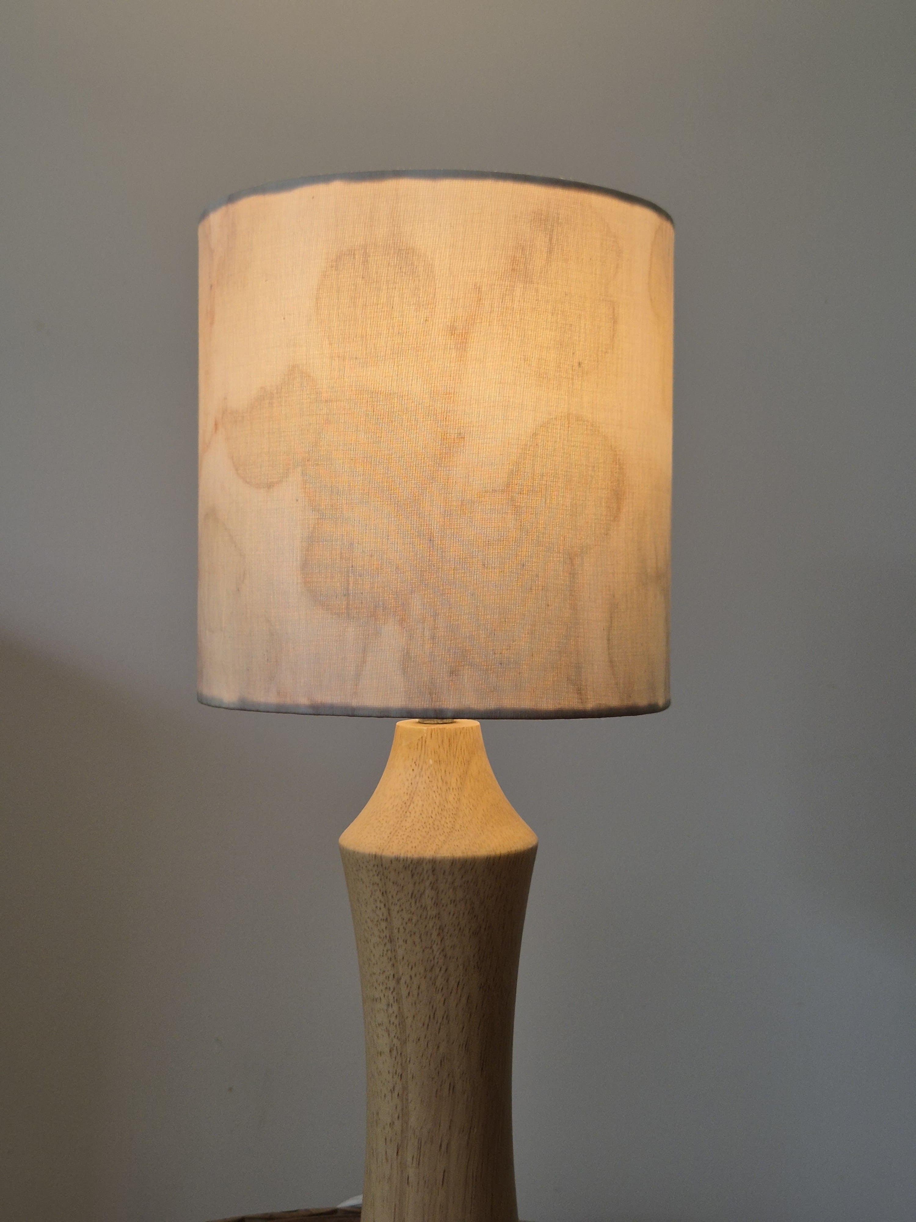 One of a kind lampshade ecoprinted on silk cotton