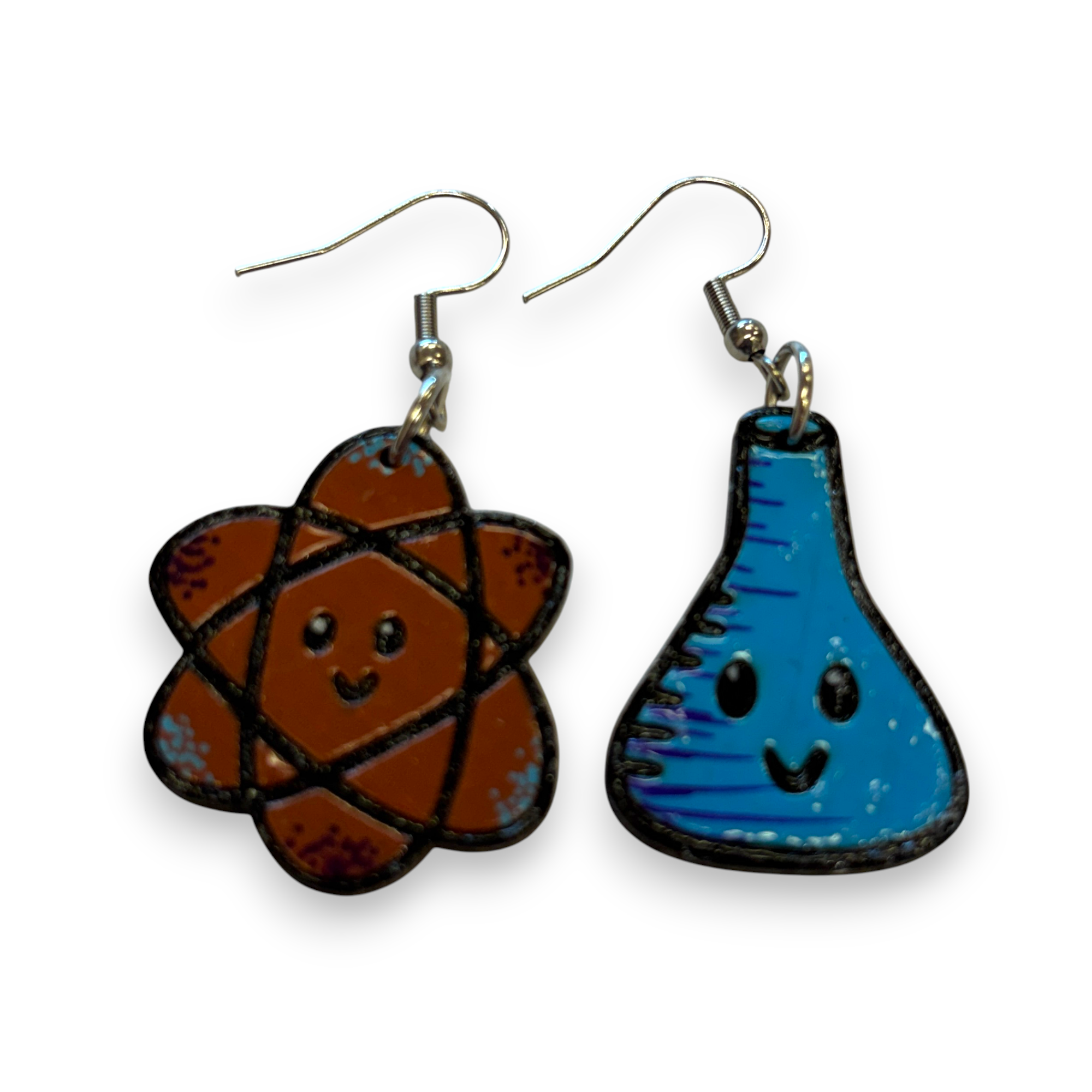 Science Teacher Earrings - hand painted