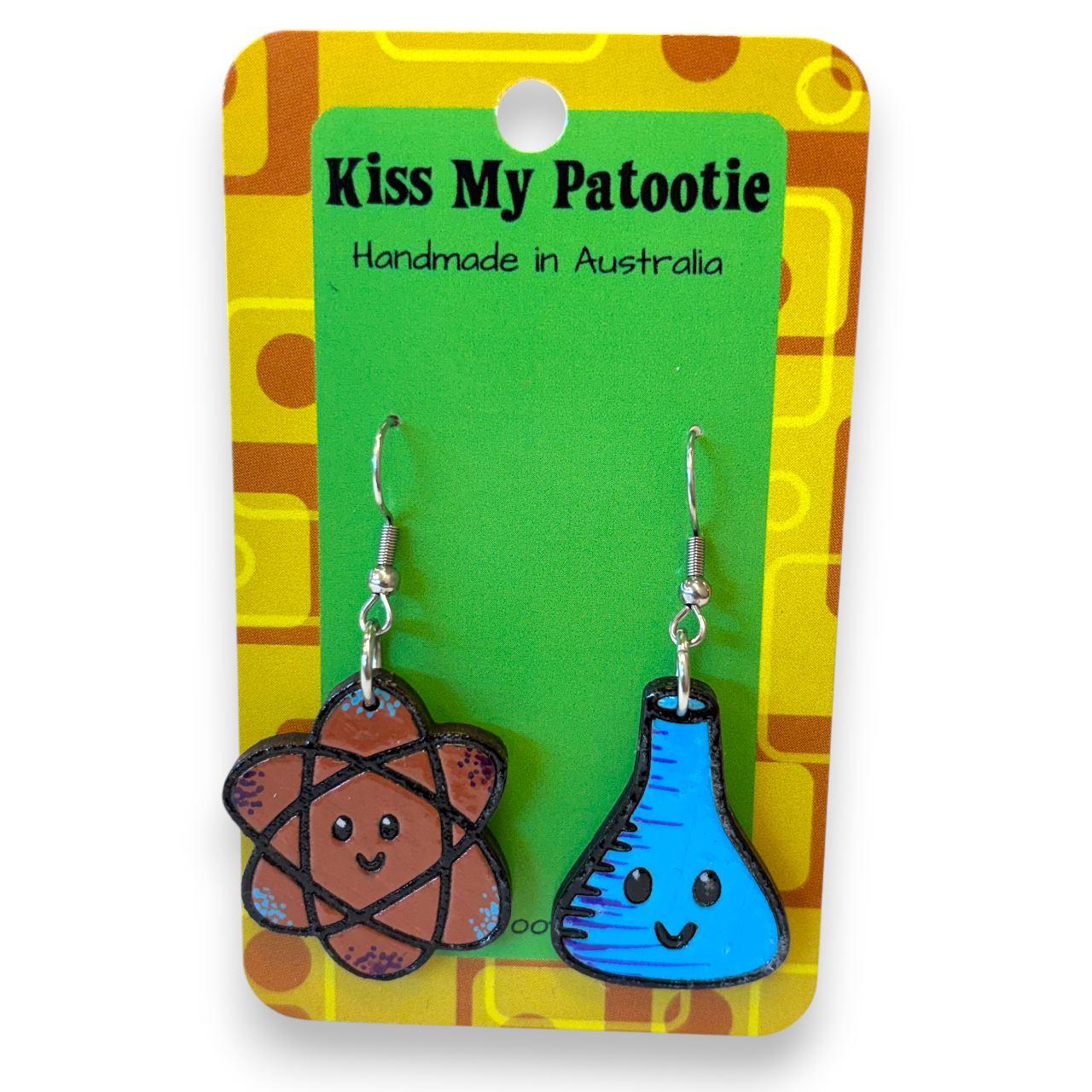 Science Teacher Earrings - hand painted