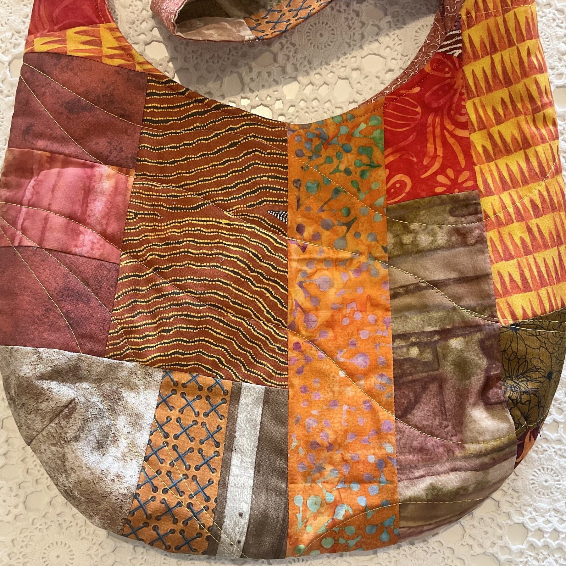 Patchwork Sling Shoulder Bag, Autumn Colours