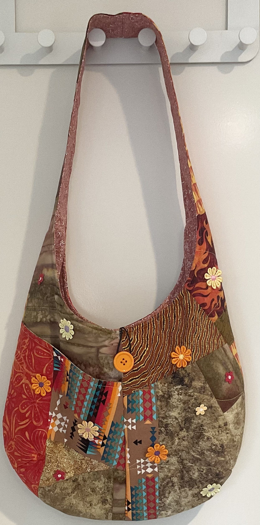 Patchwork Sling Shoulder Bag, Autumn Colours