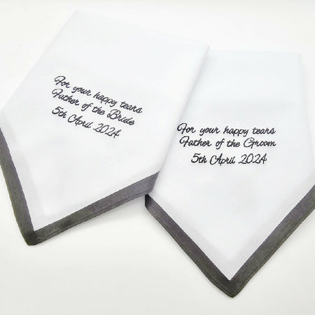 Wedding Handkerchief for Your Happy Tears Father of the Bride or Groom