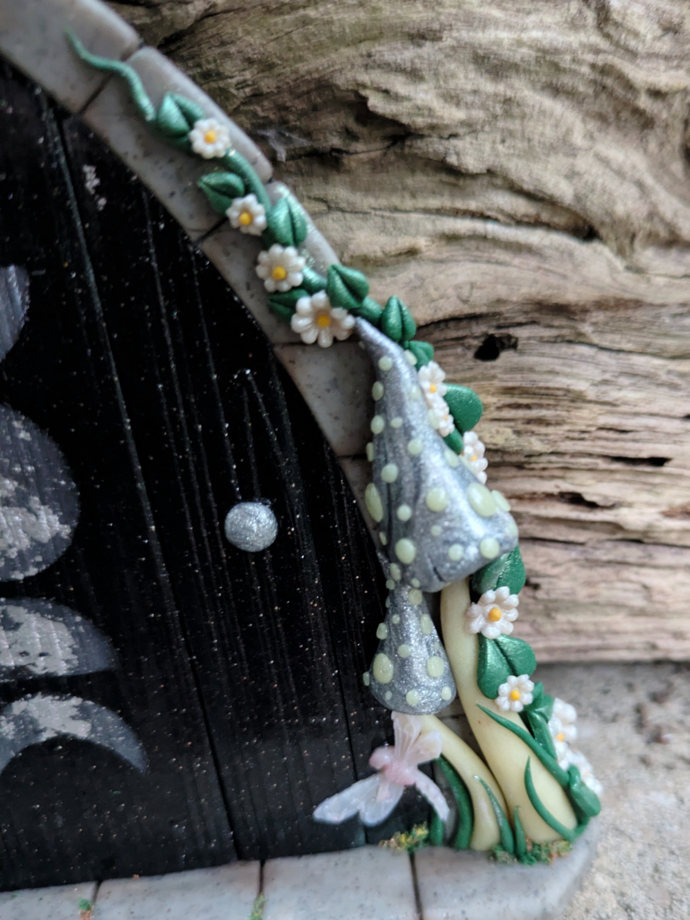 Moon Phase Fairy door with dragonflies