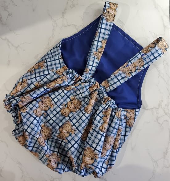 Plaid Cow Romper Size 1