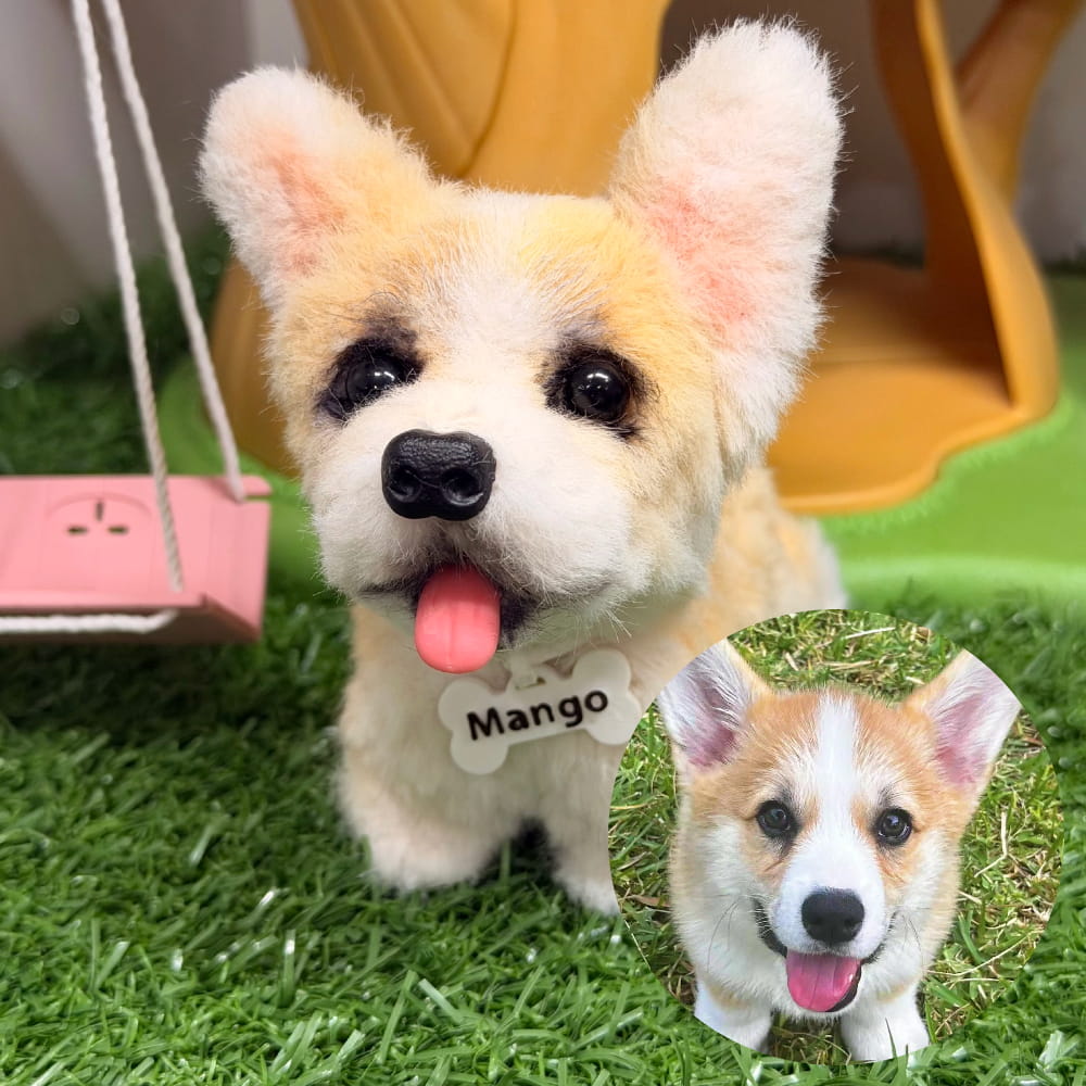 Custom Dog Replica from Photo, Poseable Art Doll, Pet Memorial Keepsake - Handmade Soft Sculpture, Personalised Plushie Ornament