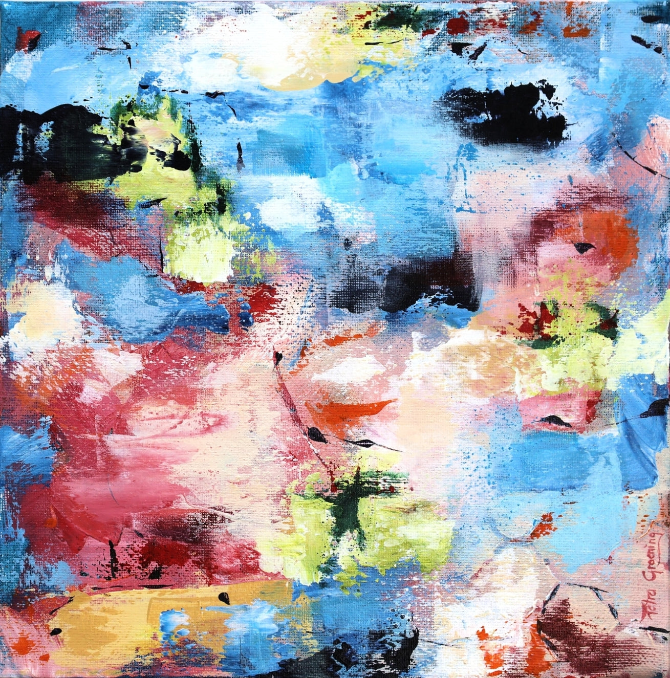 Wall Art Original Acrylic Abstract Painting "Soulmate of Rosalie"