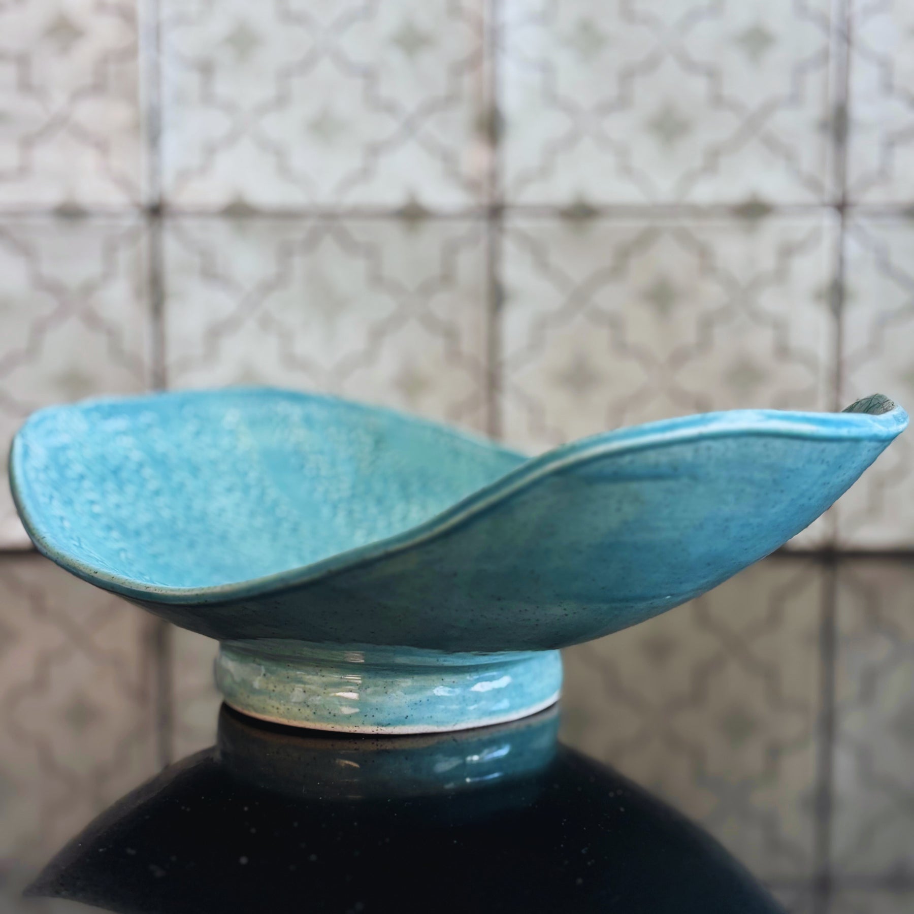 Handmade Ceramic Fruit Bowl – Blue Speckled Stoneware