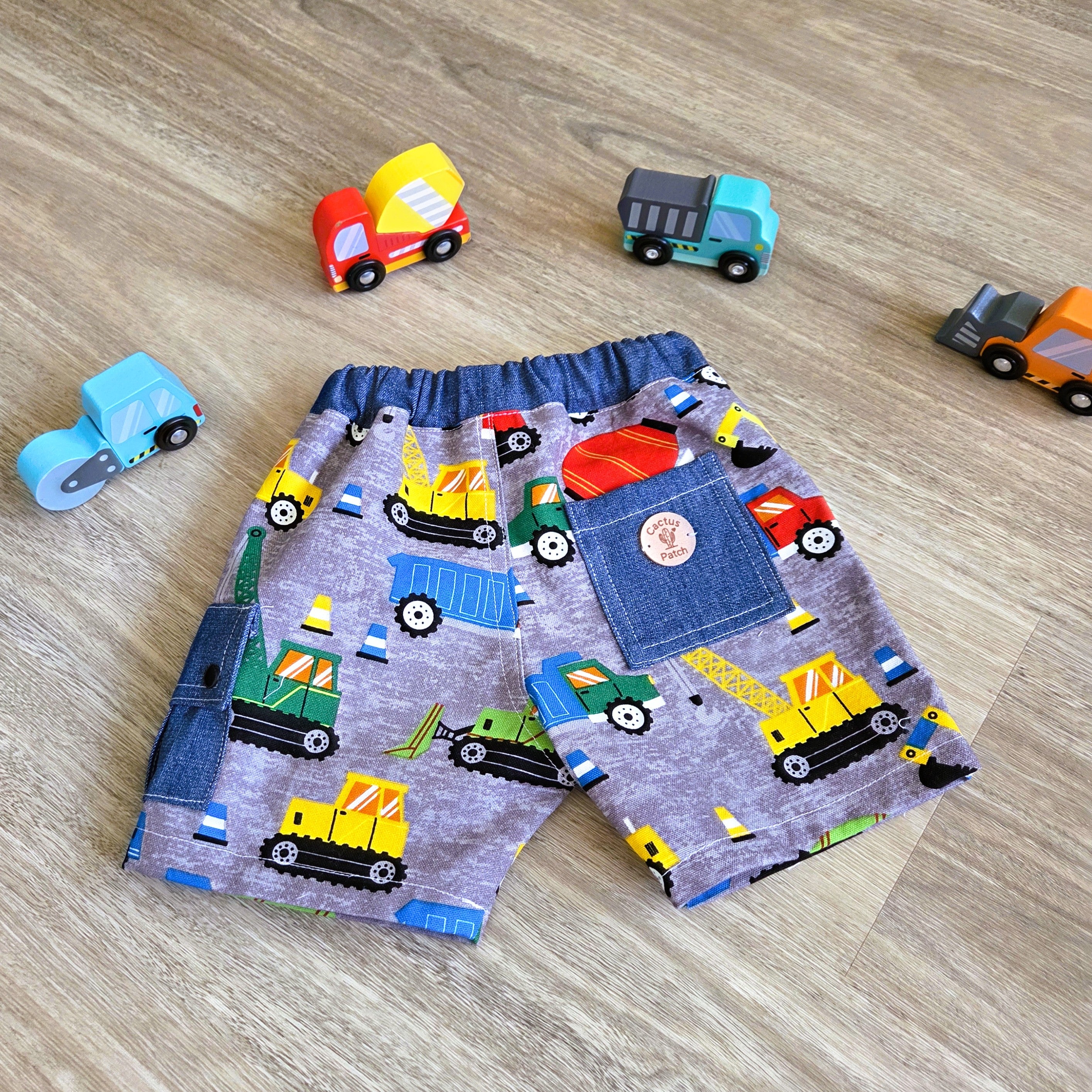 "Construction Crew" Cargo Shorts - Size 6-9 Months