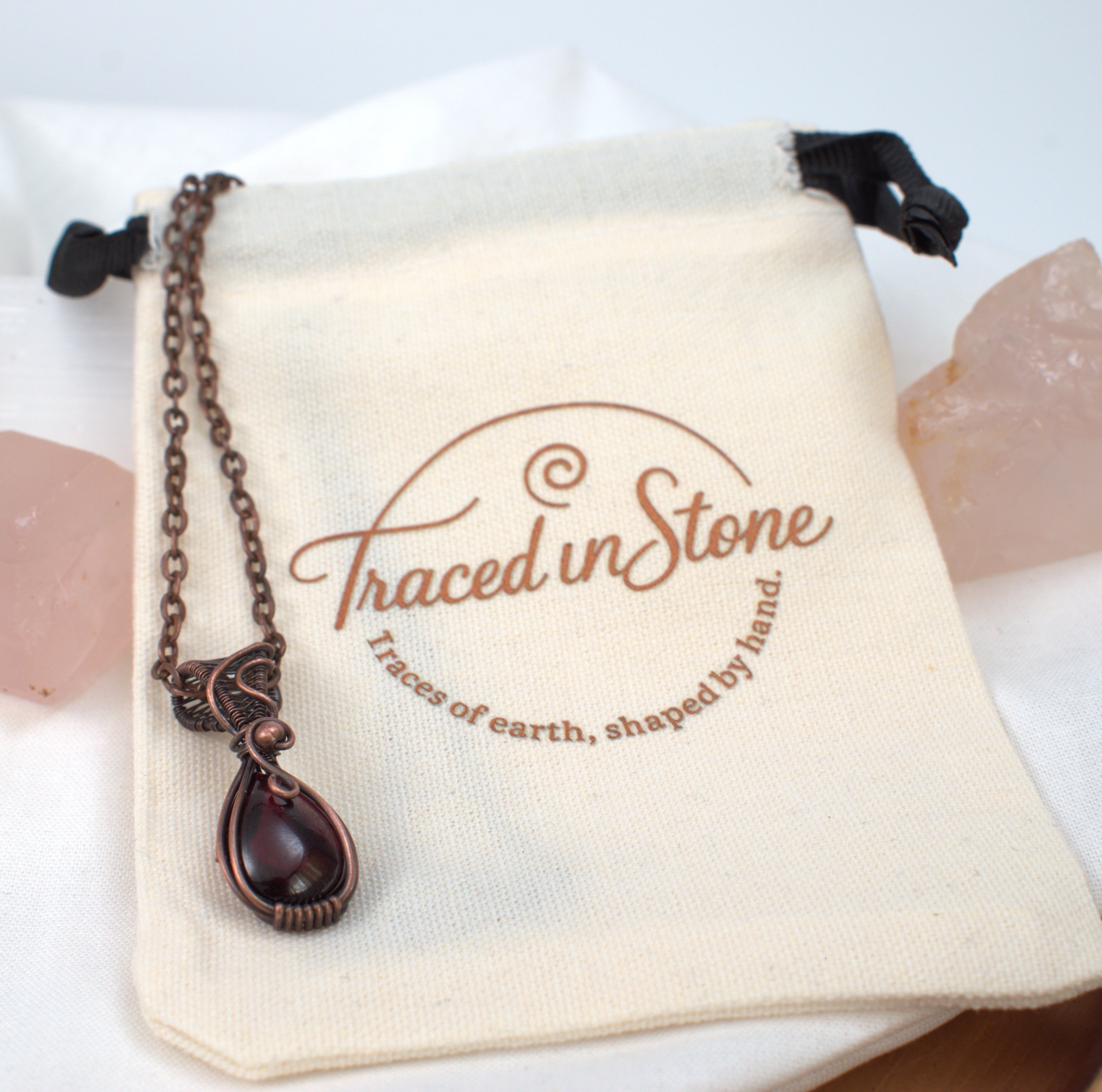 Velvet Ember – Garnet & Copper Pendant.