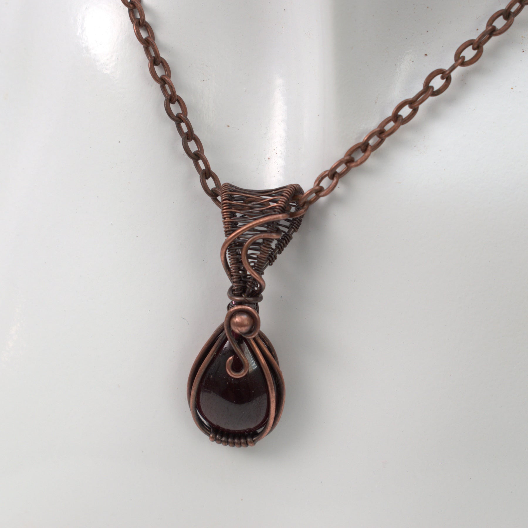 Velvet Ember – Garnet & Copper Pendant.