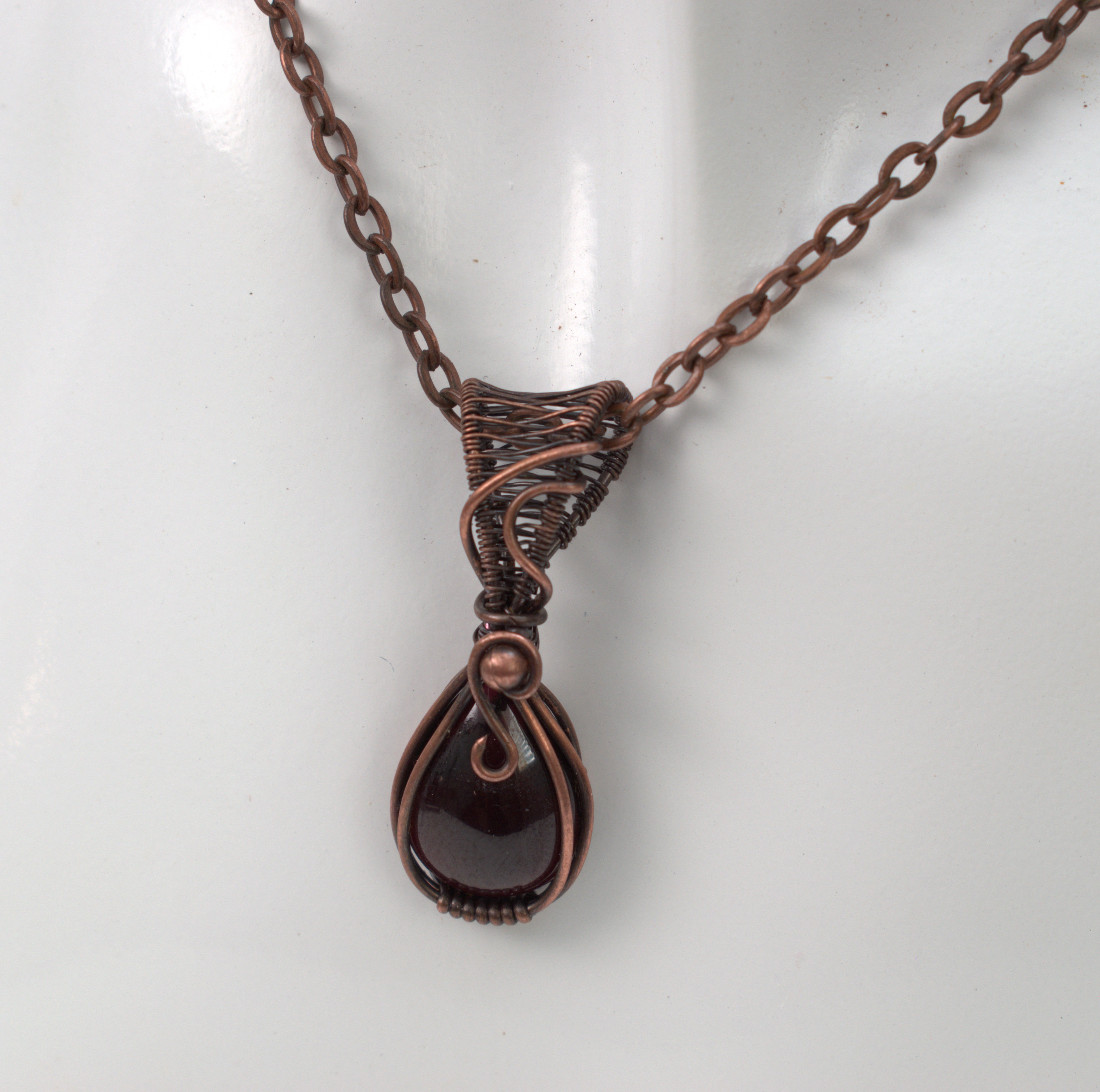 Velvet Ember – Garnet & Copper Pendant.