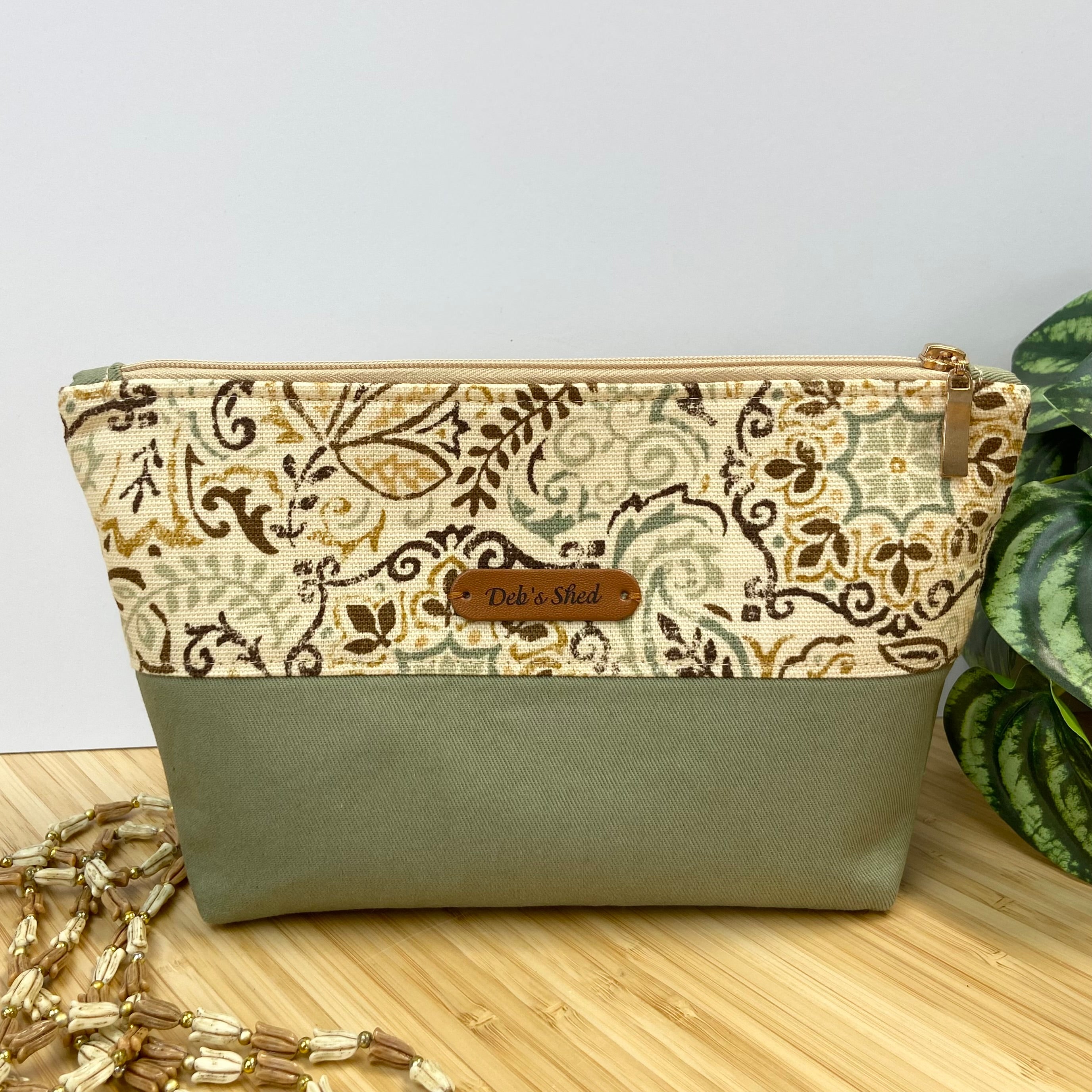 Two-Tone Zipper Pouch - Boho