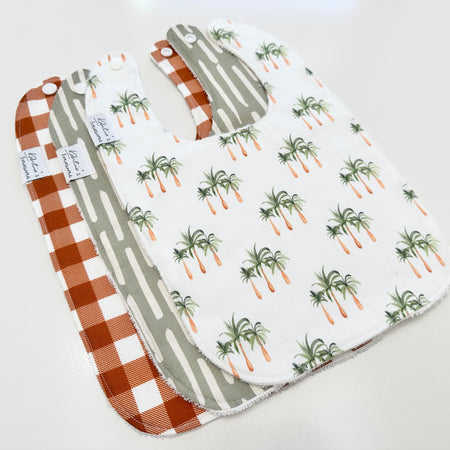Palm tree bib set