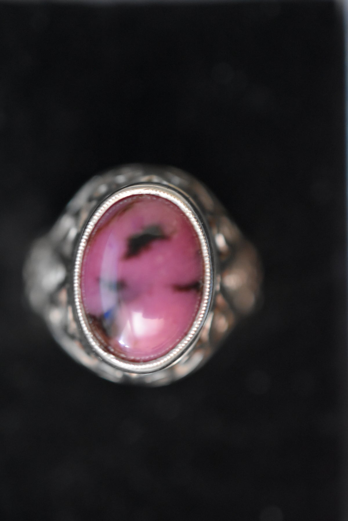Rhodonite Ring size 16.5mm filigree design