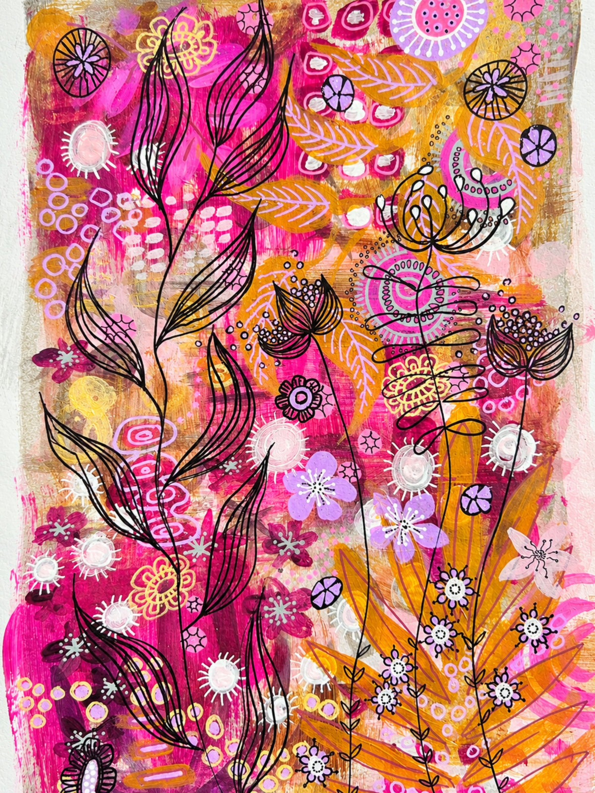 Original Hand Painted Artwork : Botanical Threads