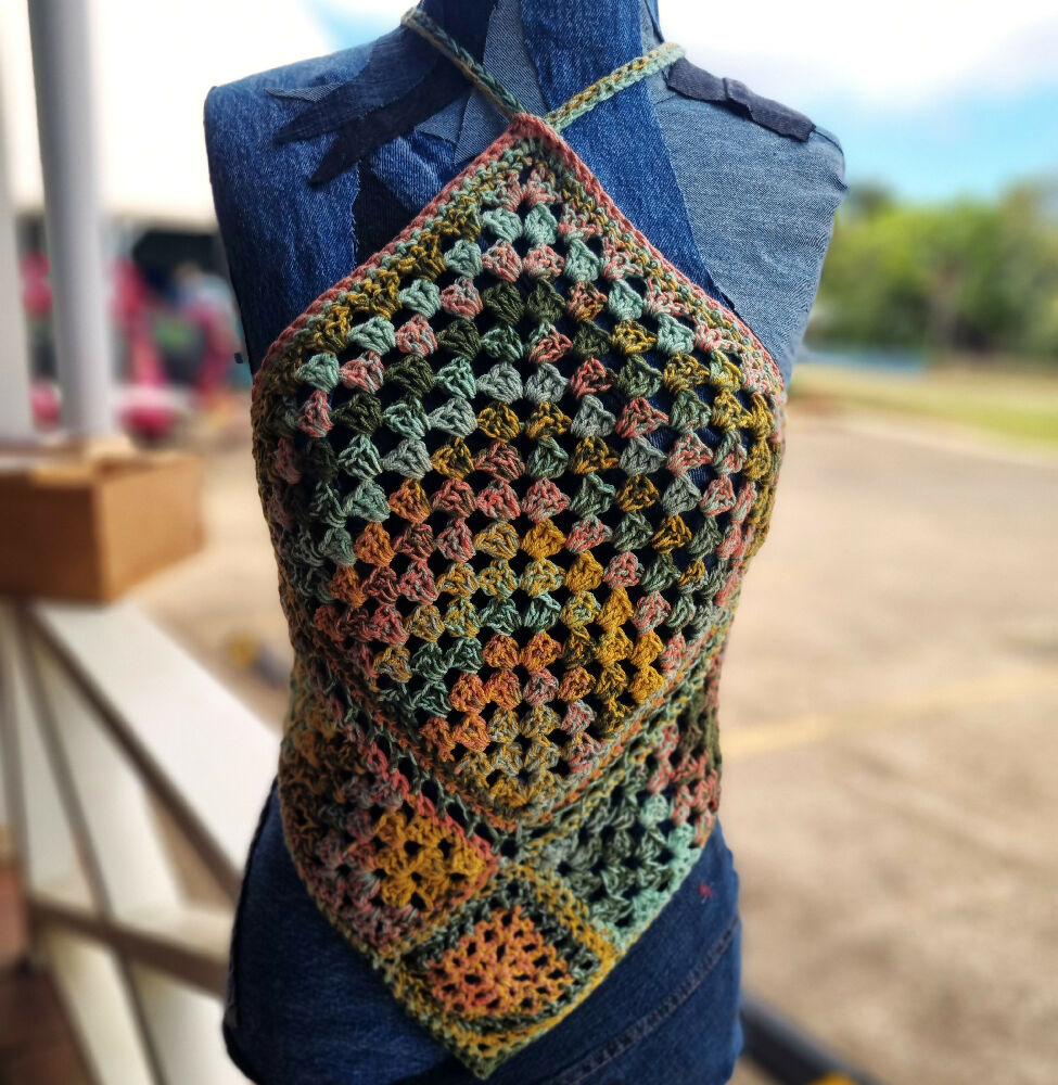 Granny square crochet summer top 10