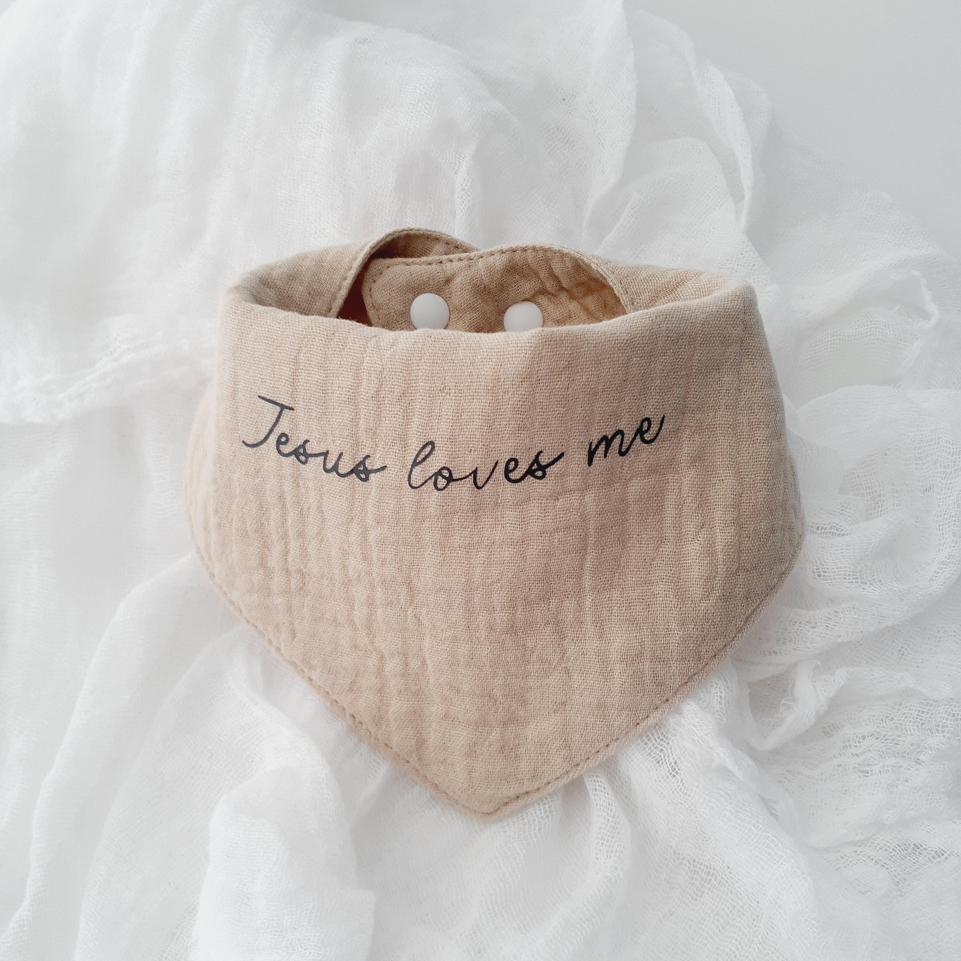 Christian Baby Bib • Cotton Bandana Bib • “Jesus Loves Me” Christian Bib • Faith‑Based Baby Gift • Baby Boy