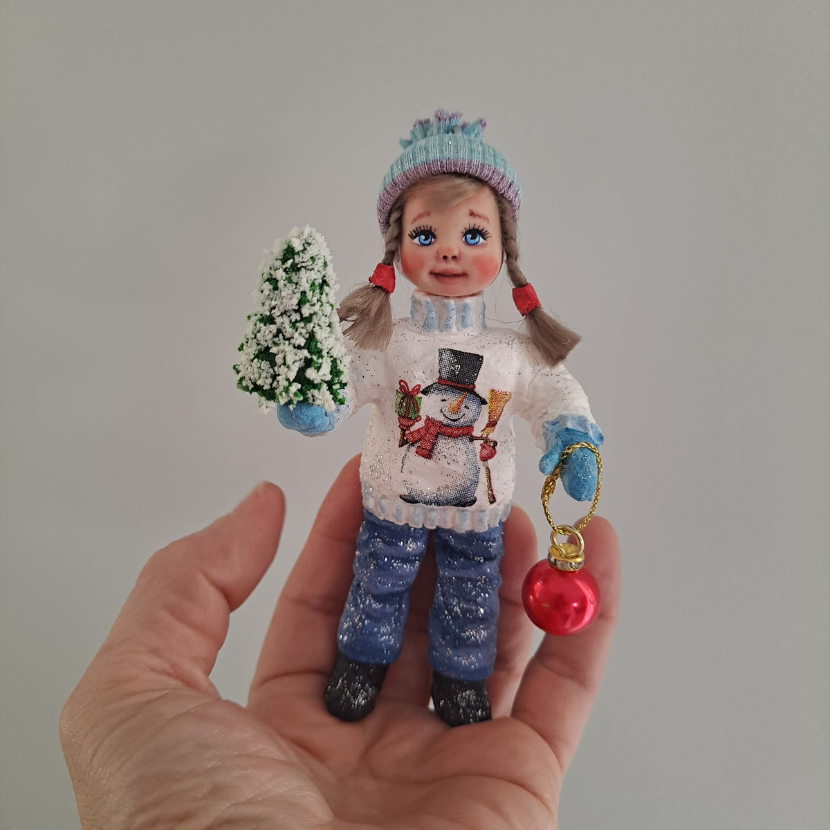 Cotton wool Christmas tree decoration