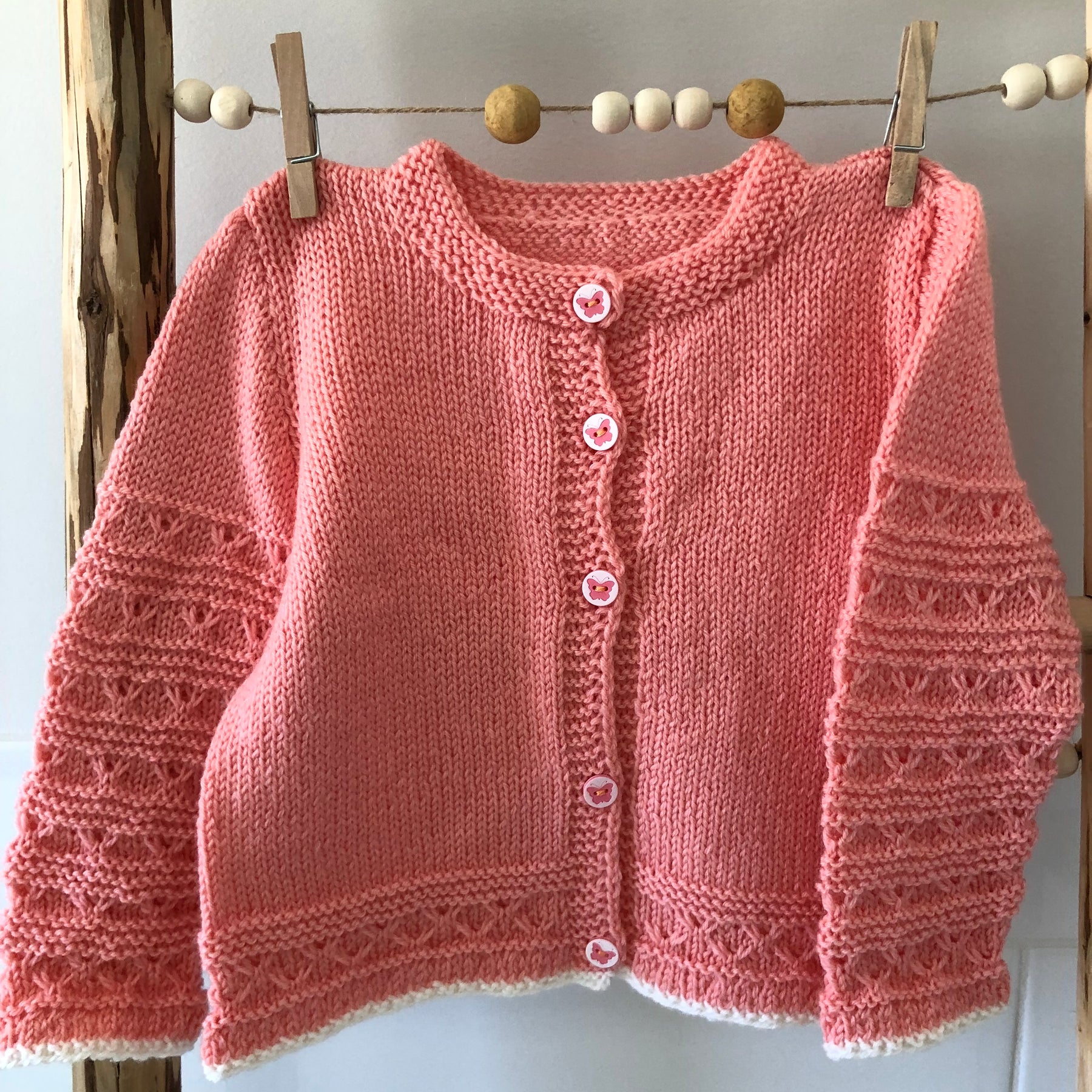 Cardigan in Melon, Size 1-2 years
