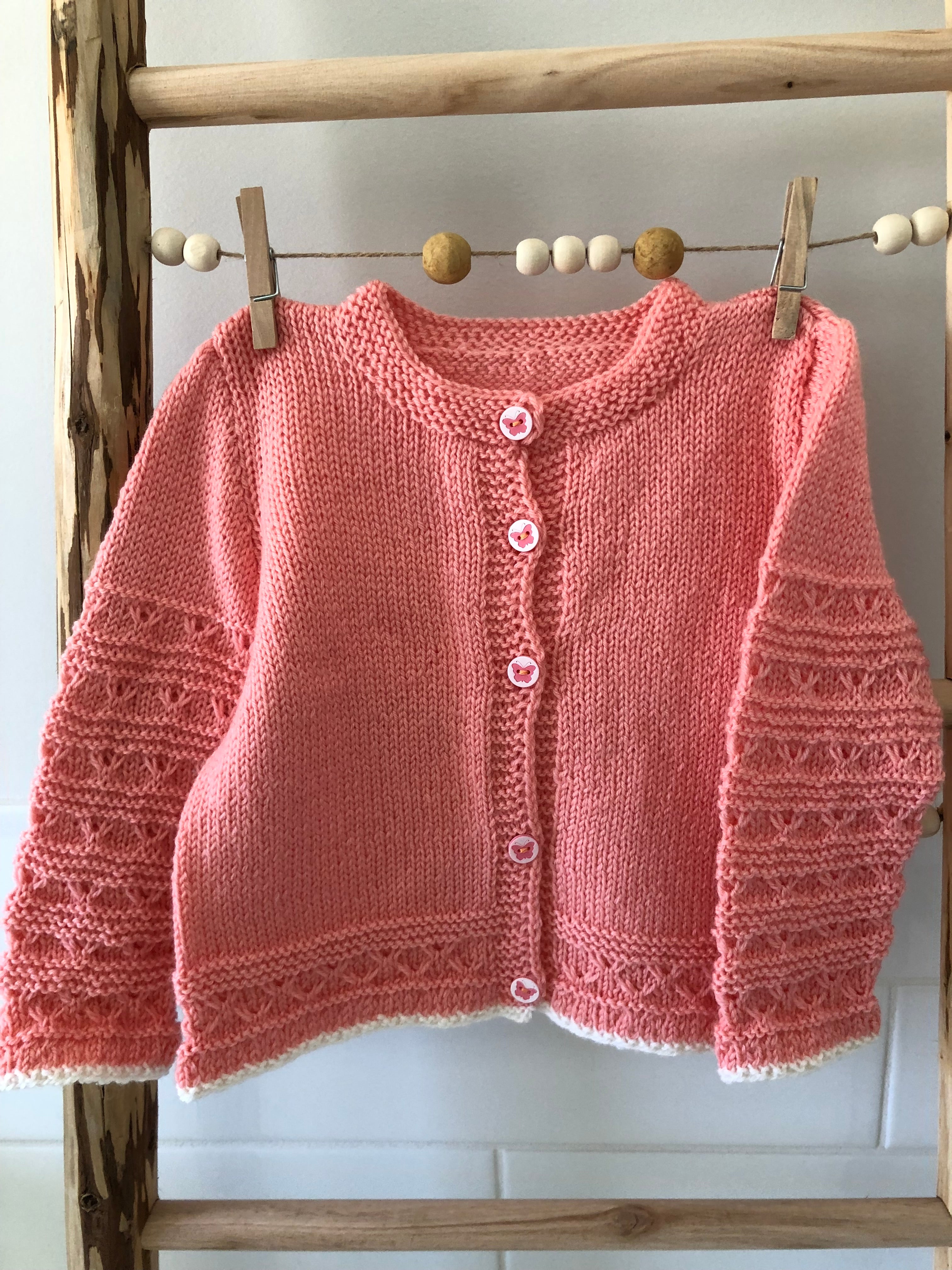 Cardigan in Melon, Size 1-2 years