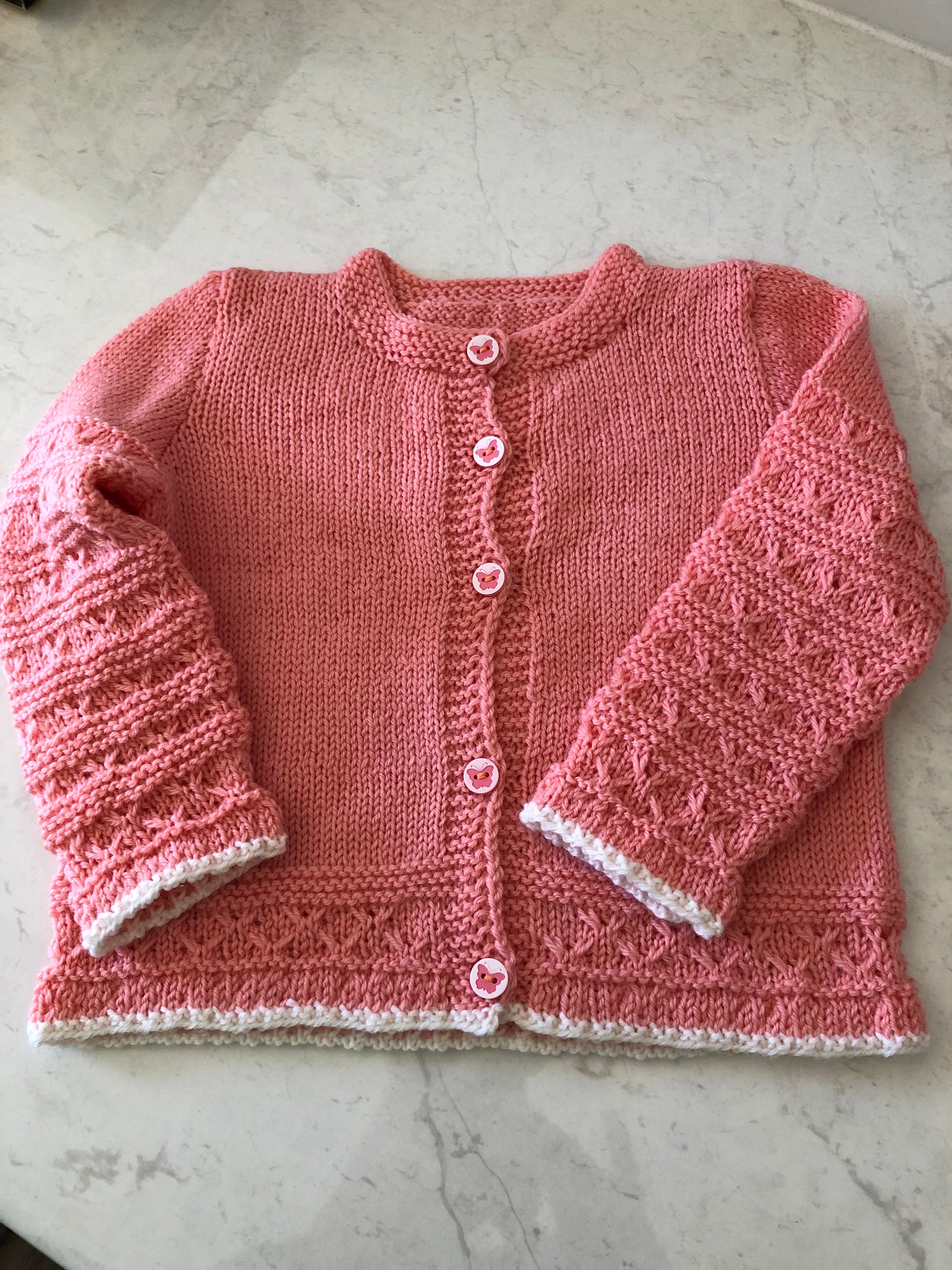 Cardigan in Melon, Size 1-2 years
