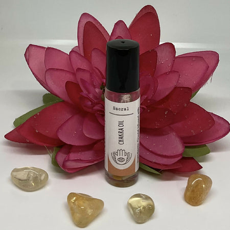 SACRAL Chakra essential oil Roller Crystal infused with Yellow Adventurine