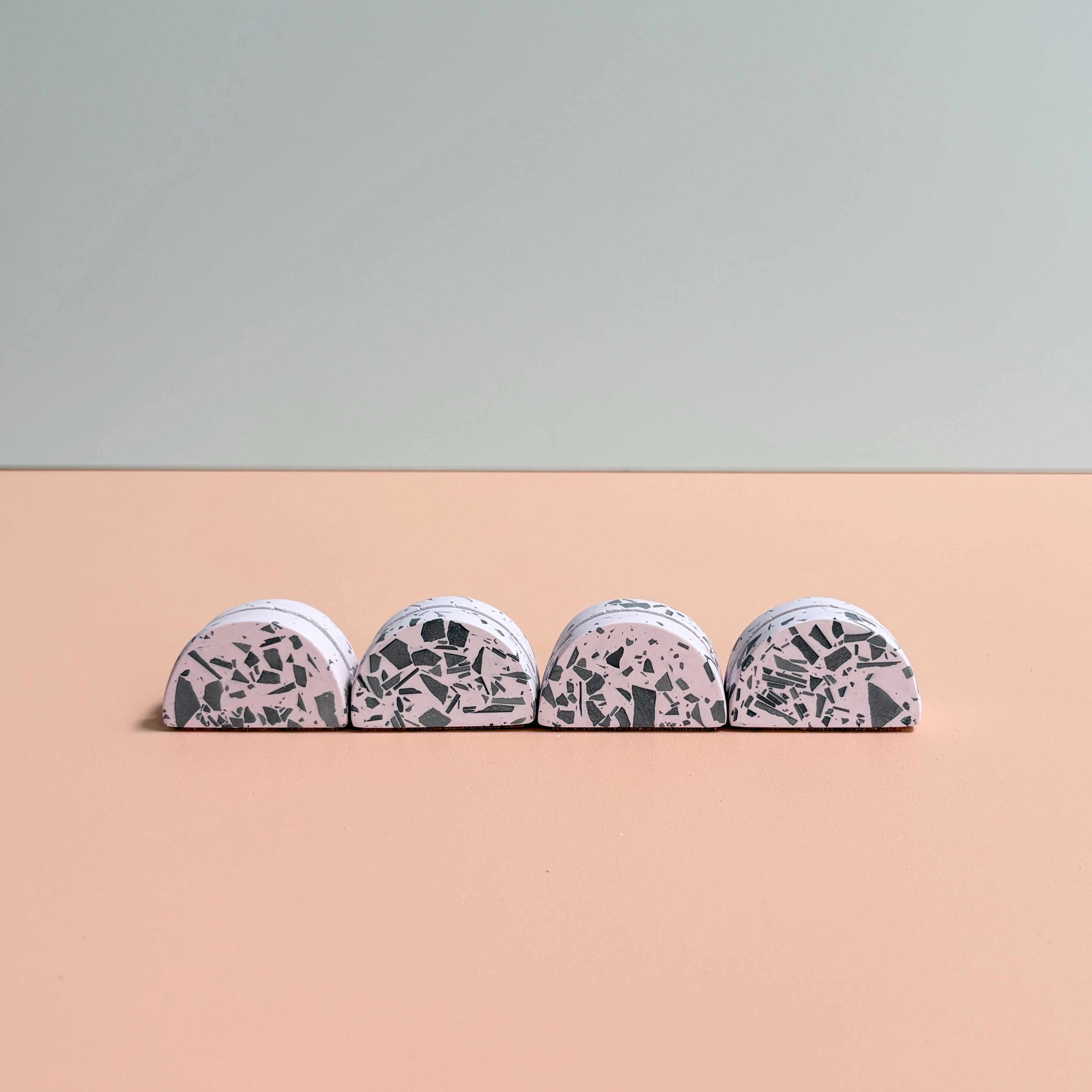 event name card holders, pink and black, business card holders