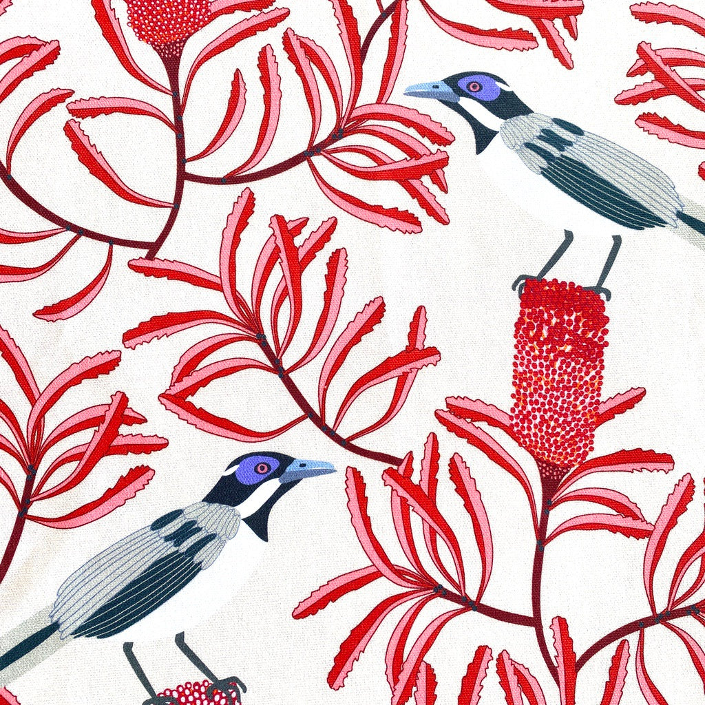 Blue faced honey eater tea towel.