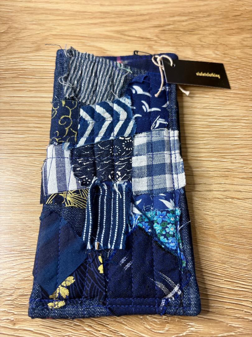 gorgeous denim patchy sunglass pouch - violetclothing - free postage