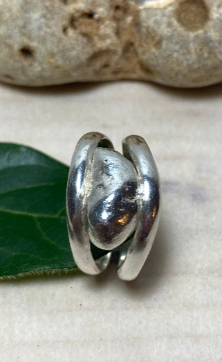Molten Pebble Double Band Ring