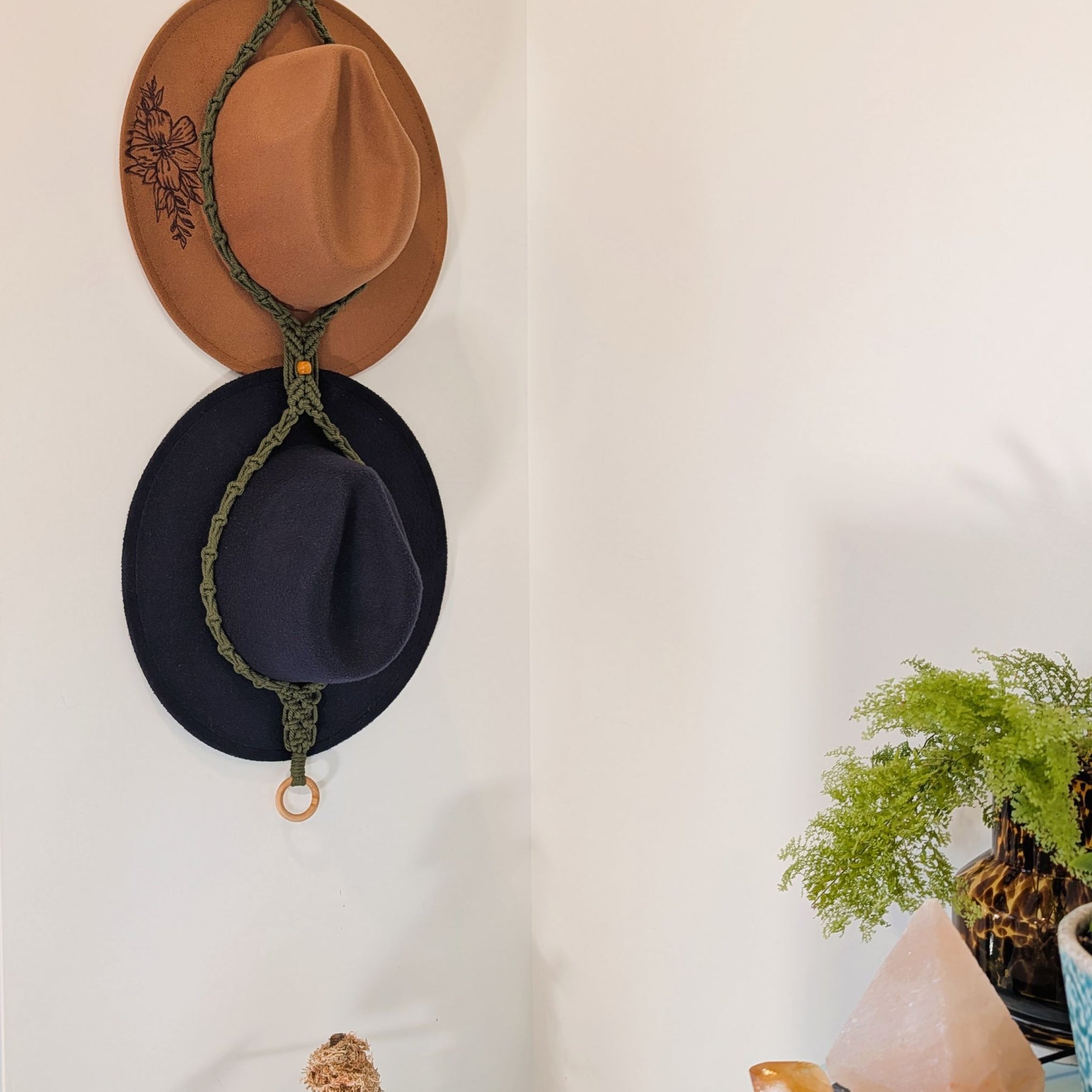 Macrame Double Hat Hanger